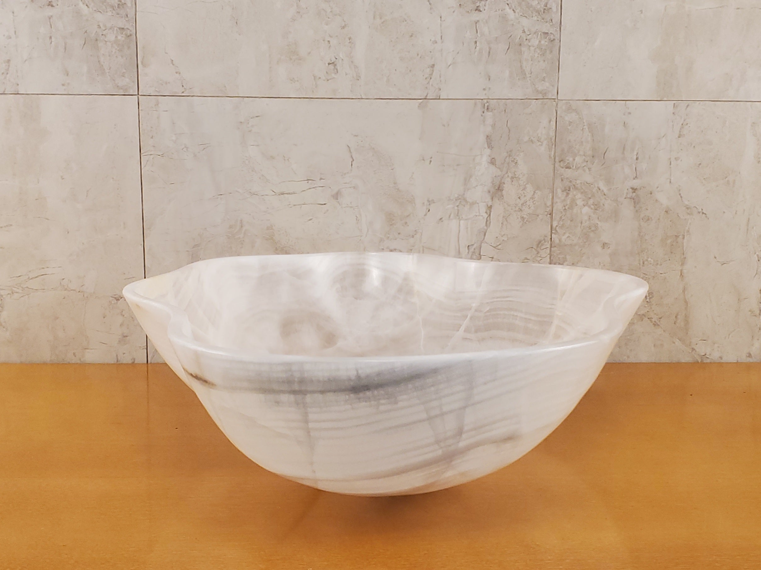 S24_19 Crystal Onyx Stone Bathroom Vessel Sink - 20 x 15 inch