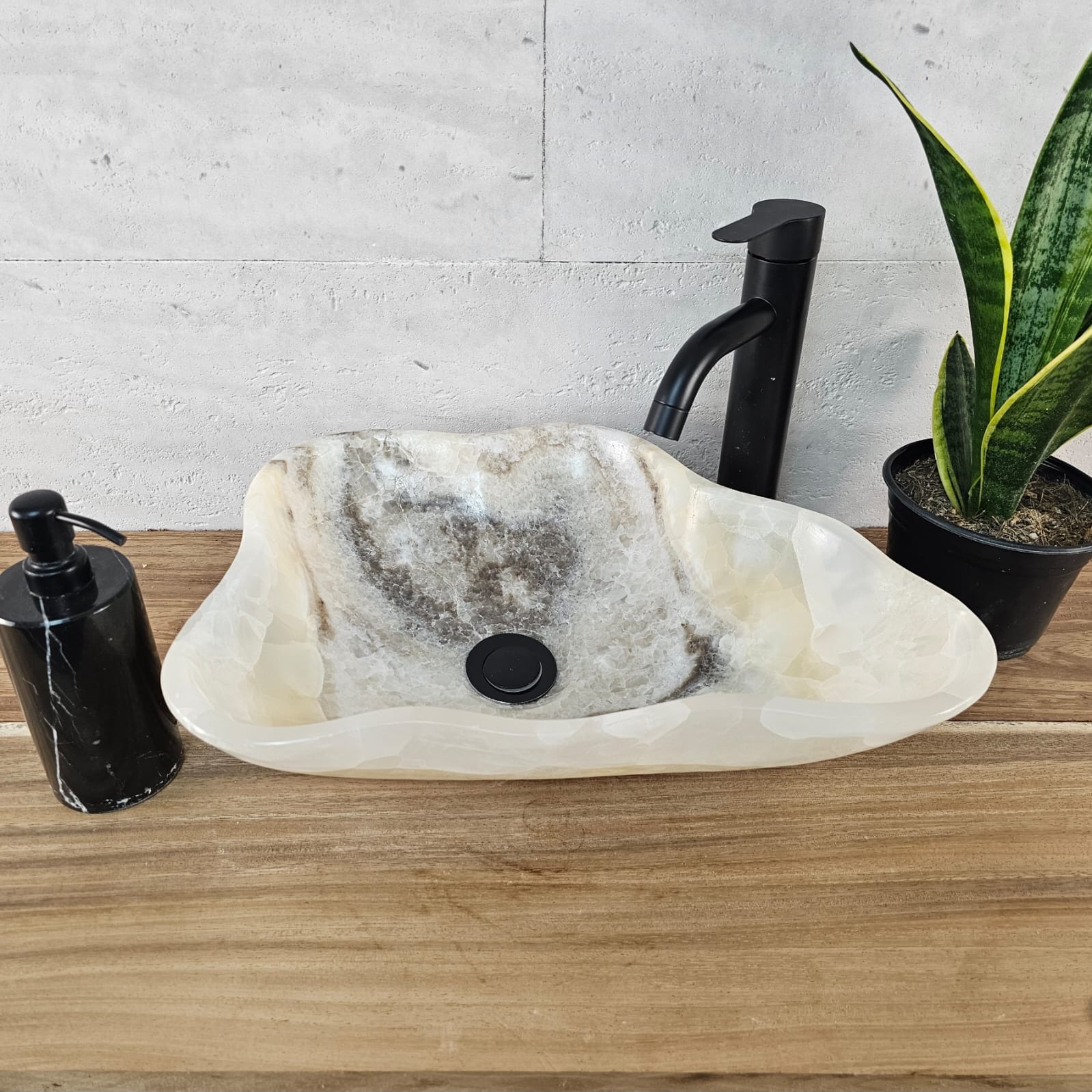 S28_06 Onyx Stone Vessel Bathroom Sink