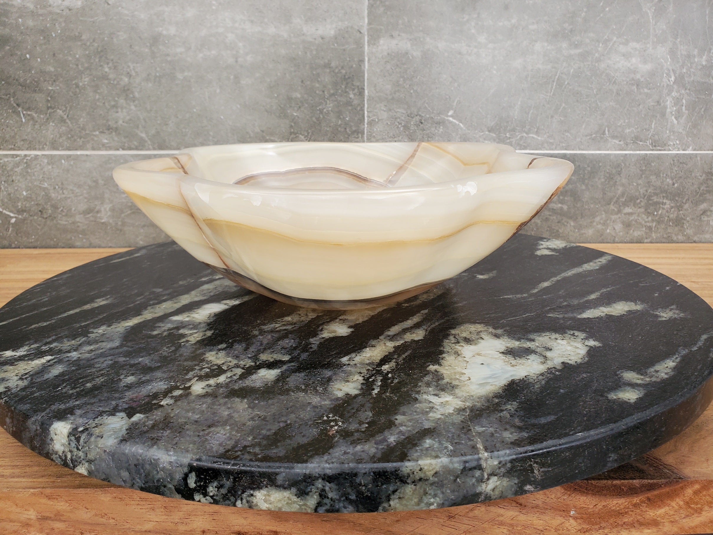 S31_28 Onyx Stone Vessel Bathroom Sink