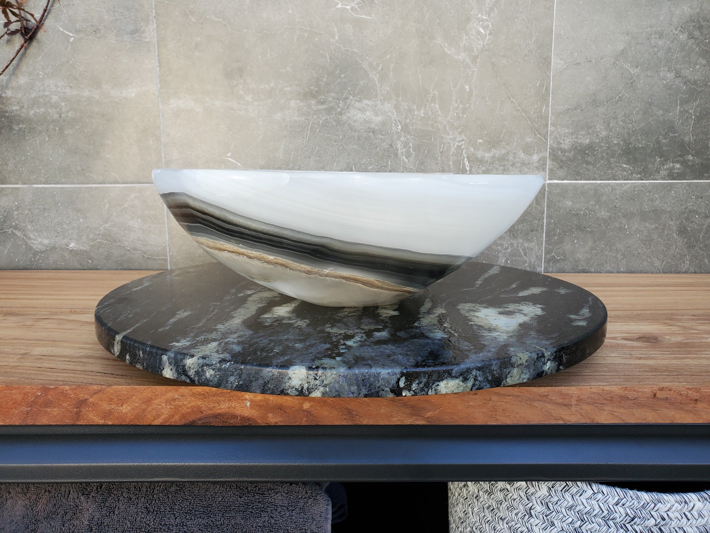 S29_08 SOLD Onyx Stone Bathroom Vessel Sink