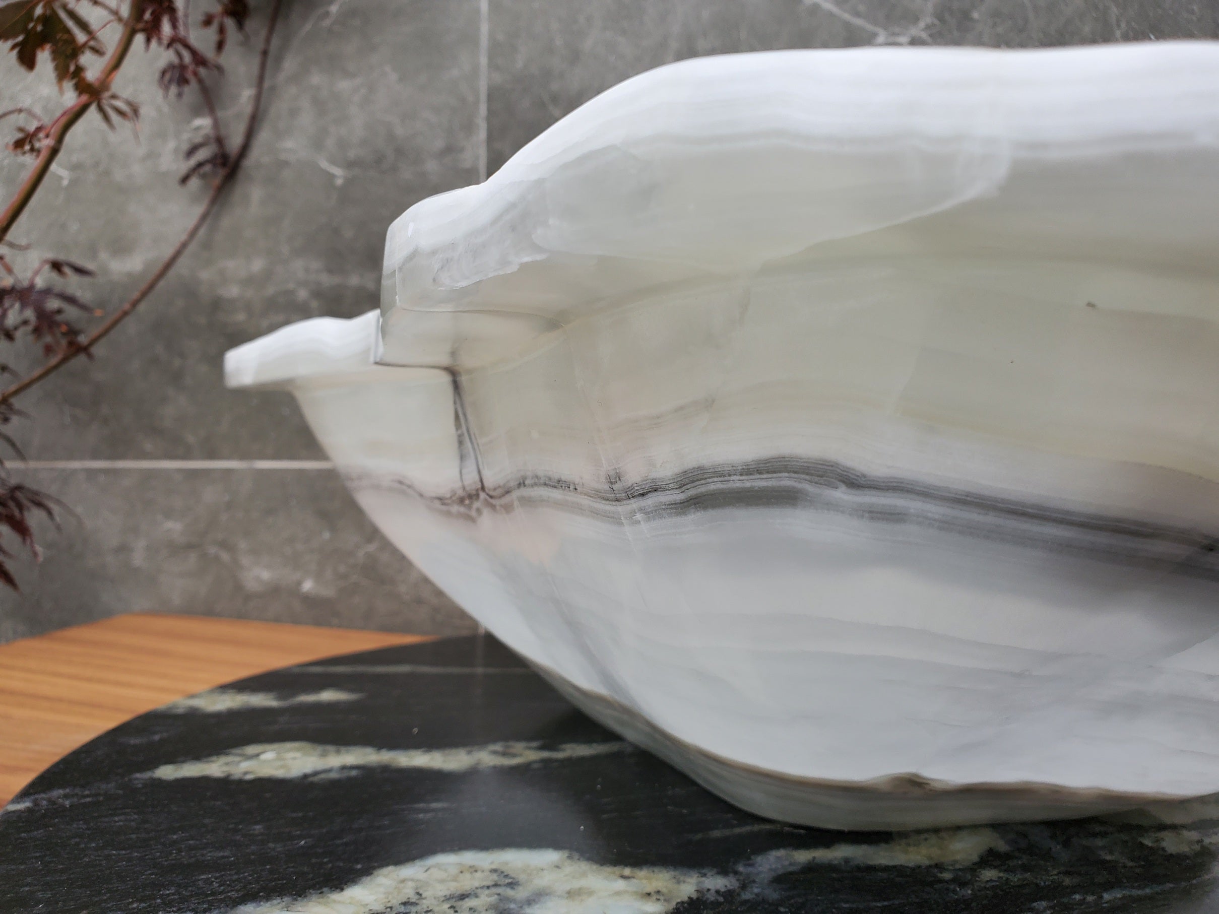 S30_07 Onyx Stone Vessel Bathroom Sink - 18 x 14 inch