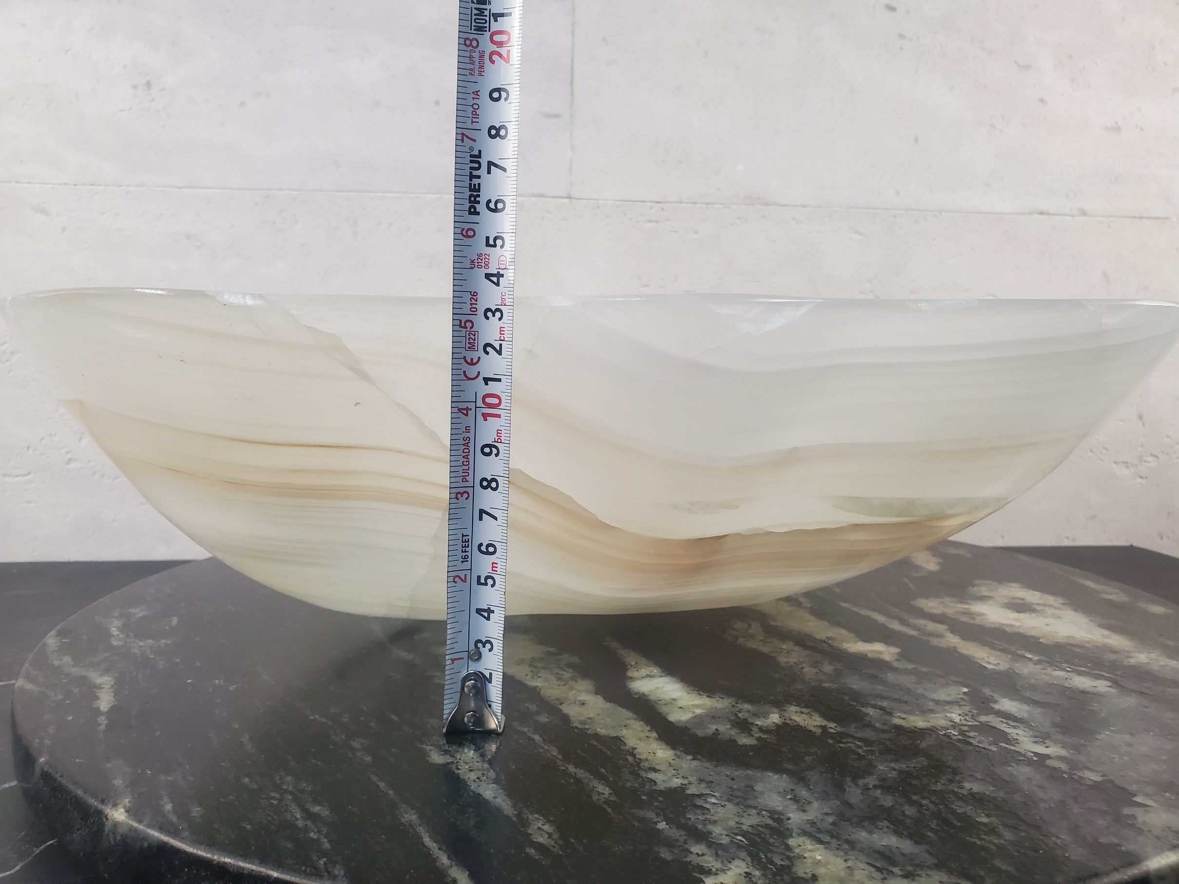 S27_01 White Onyx Stone Bathroom Vessel Sink