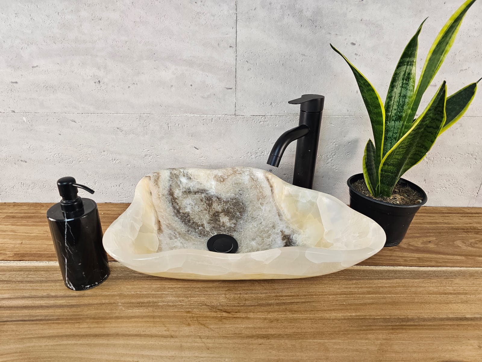S28_06 Onyx Stone Vessel Bathroom Sink