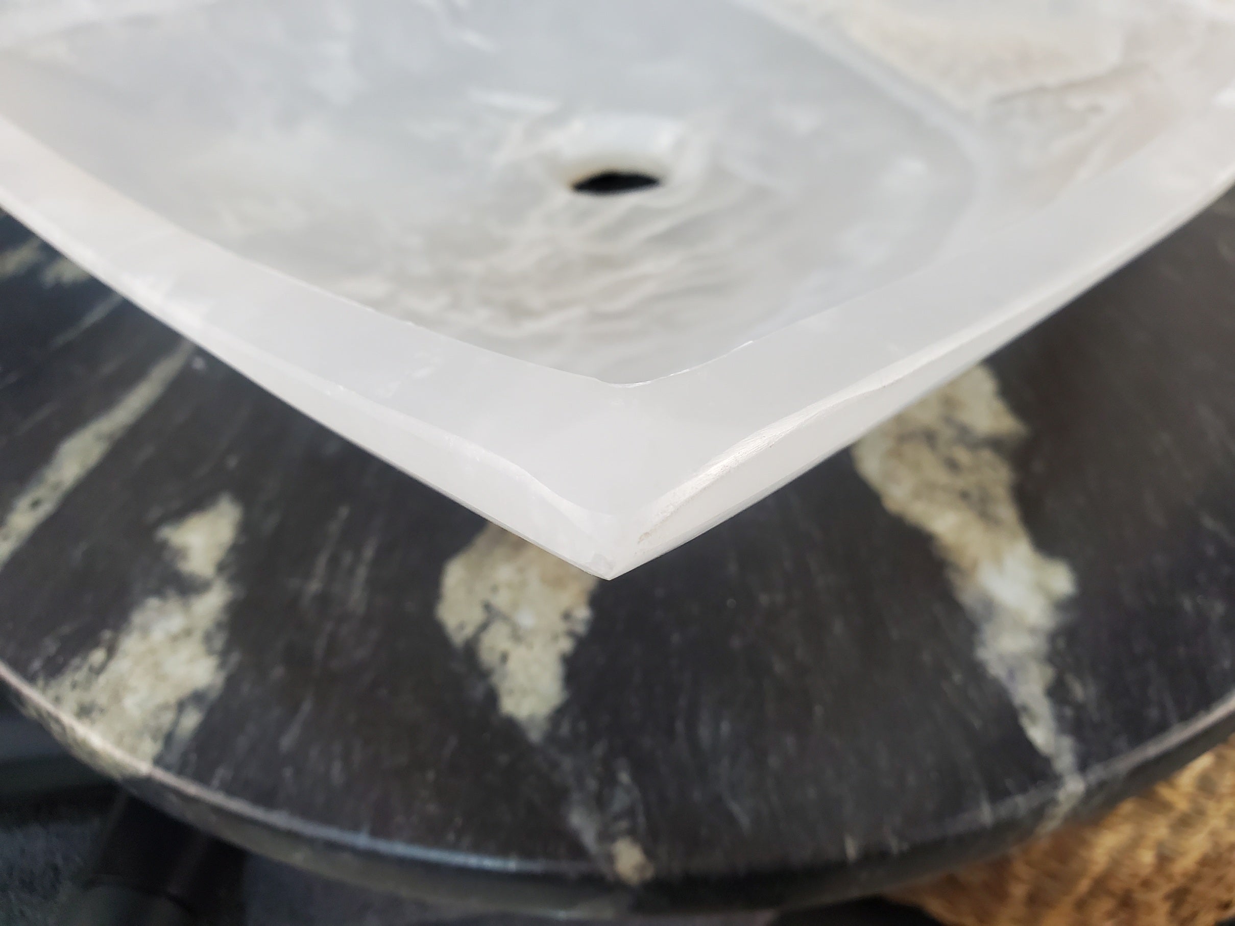 S27_06 Onyx Stone Bathroom Vessel Sink (Square)