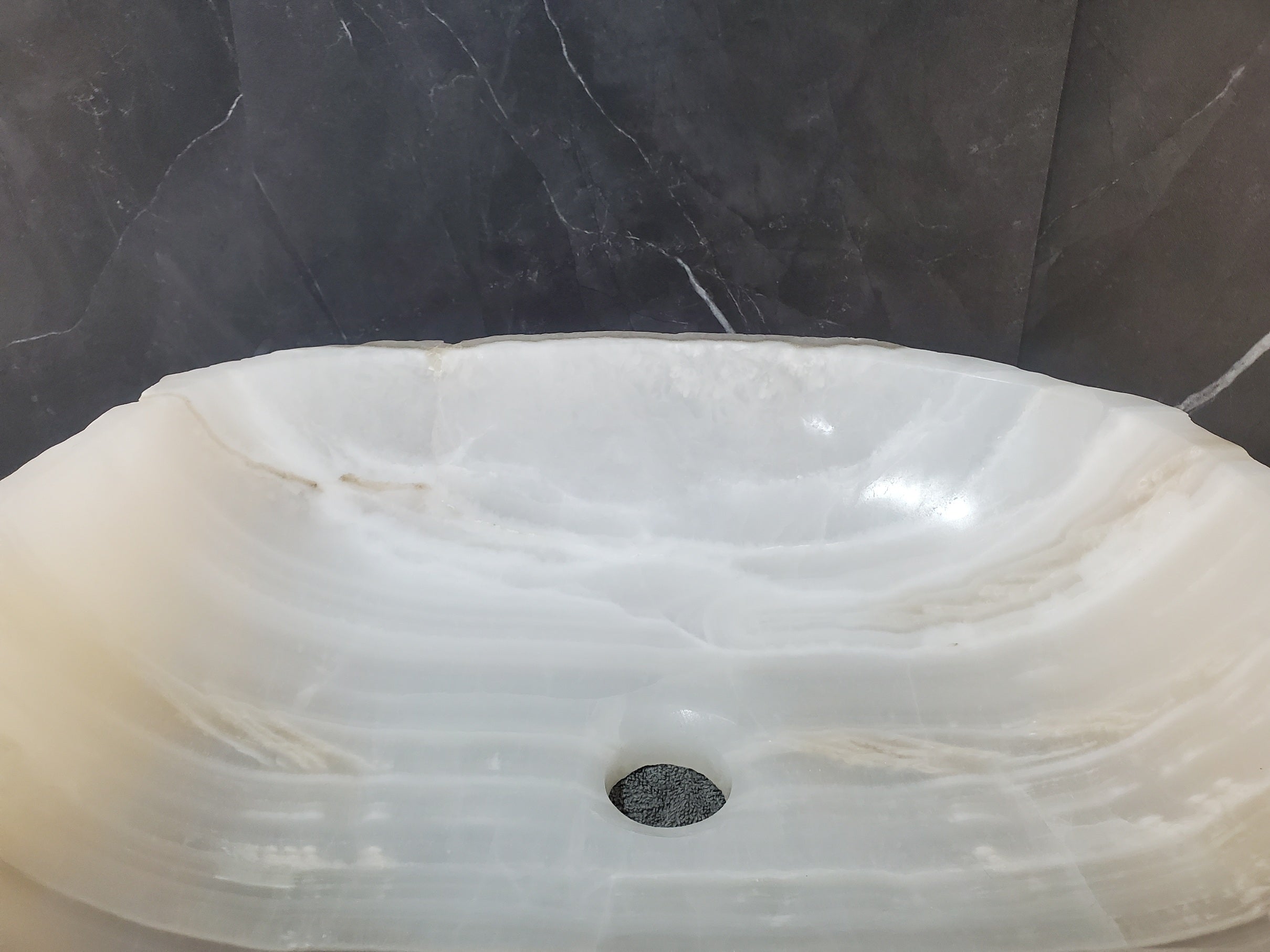 S27_17 Onyx Stone Bathroom Vessel Sink