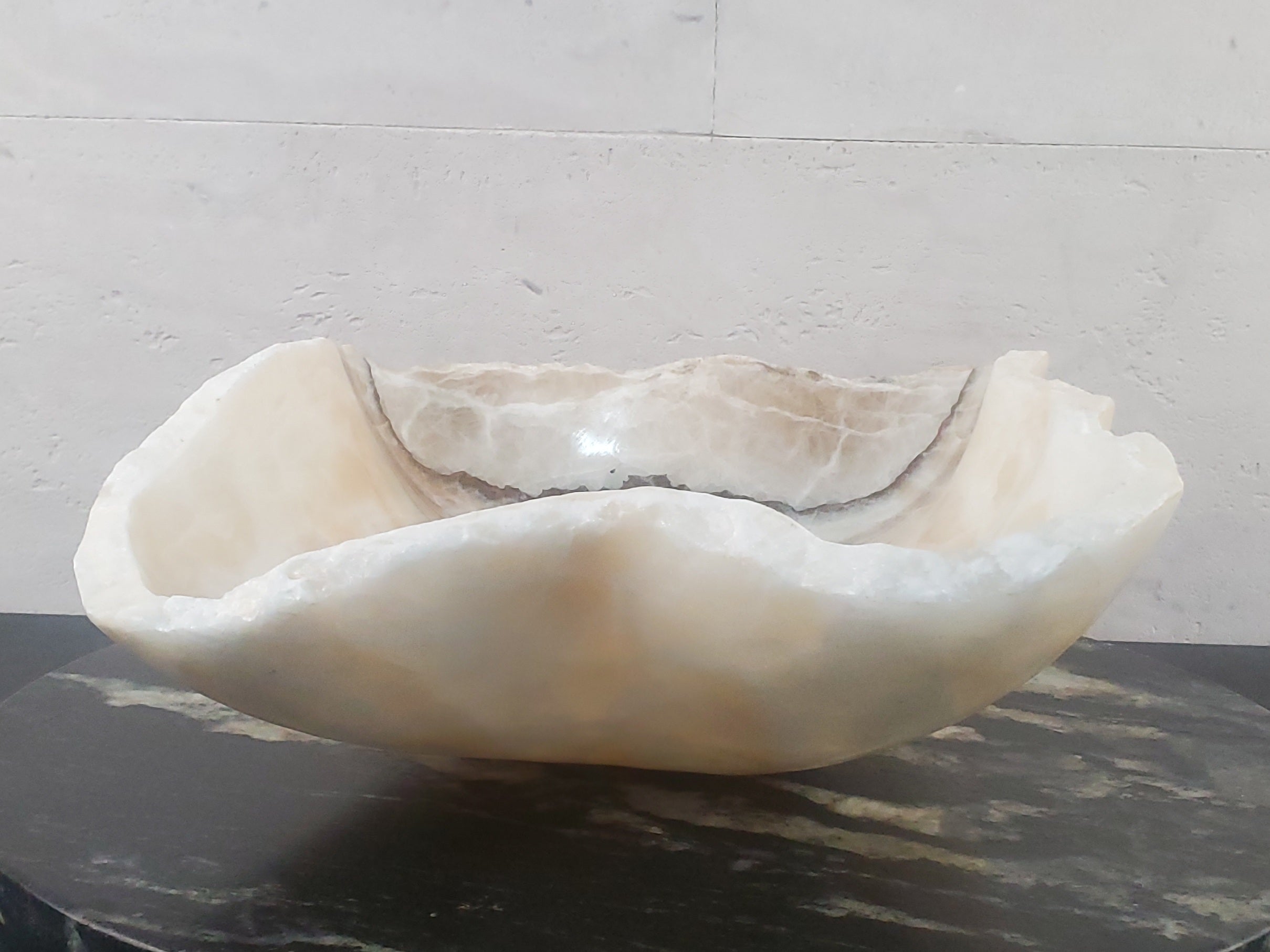 S27_05 Onyx Stone Bathroom Vessel Sink - 15 x 13.5 inch