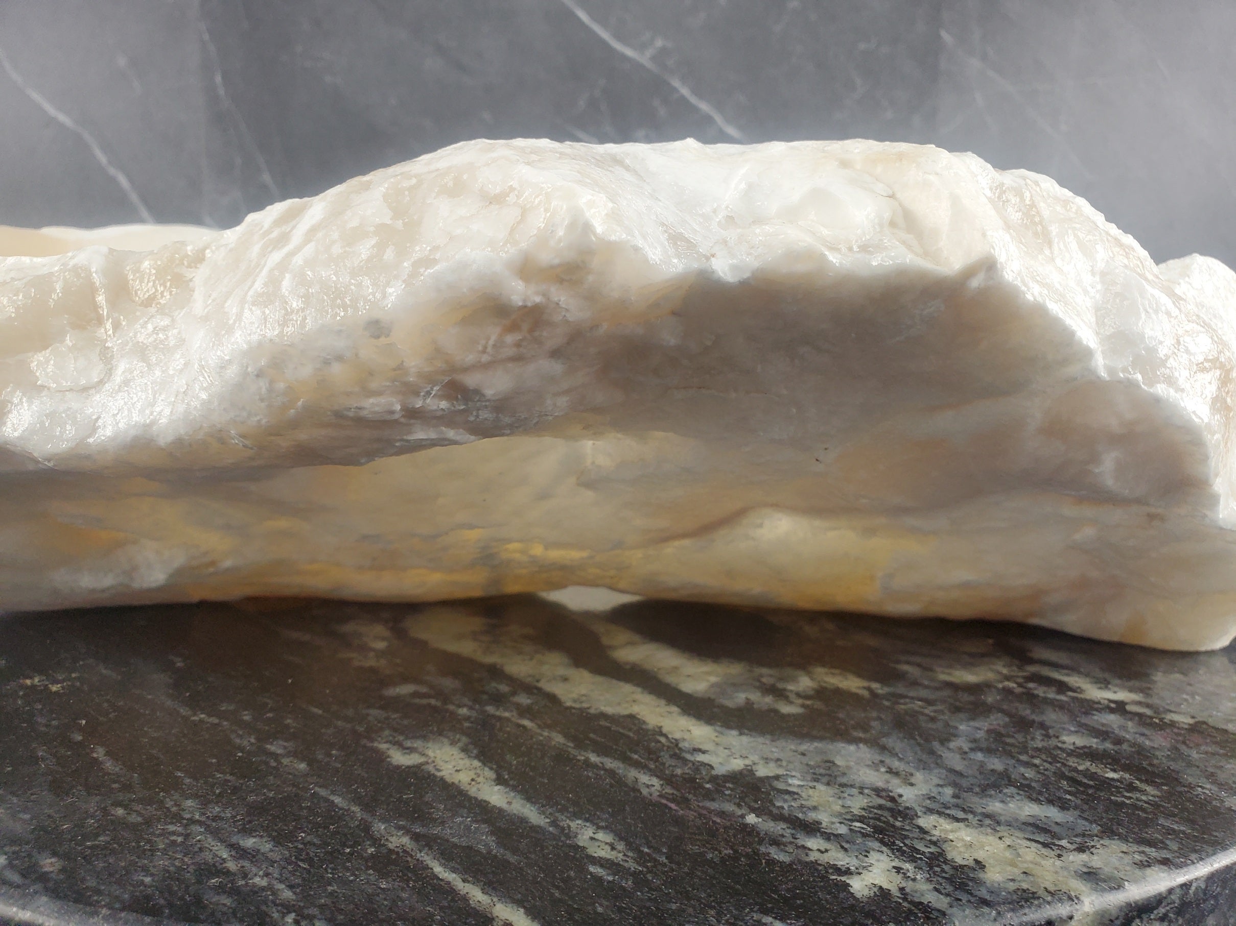 S25_07 White Onyx Stone Vessel Sink