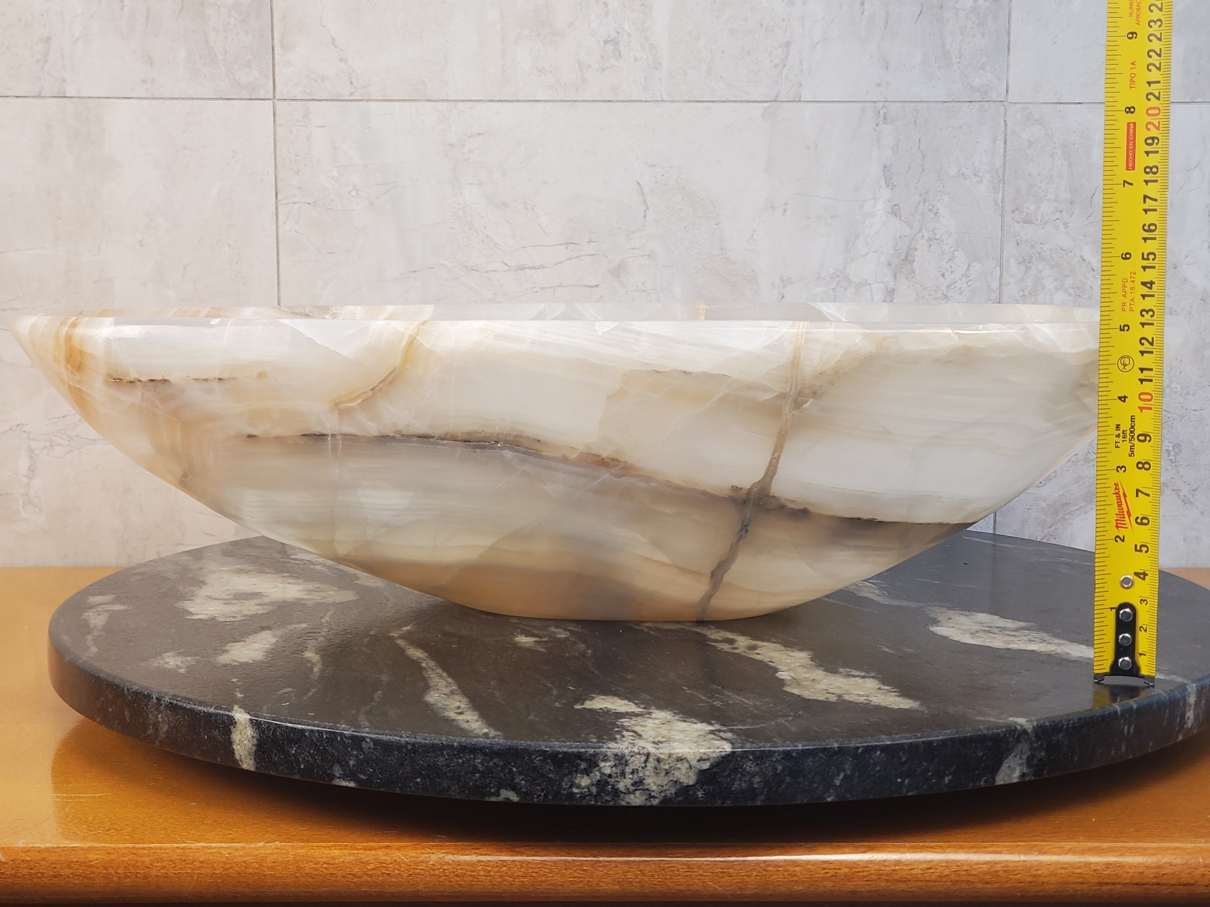 S24_01 Onyx Stone Bathroom Vessel Sink
