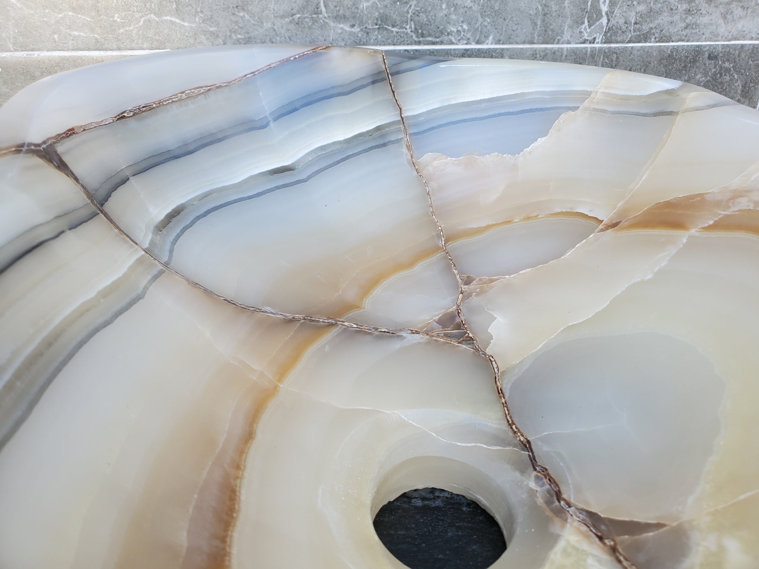 S29_10 Onyx Stone Vessel Bathroom Sink