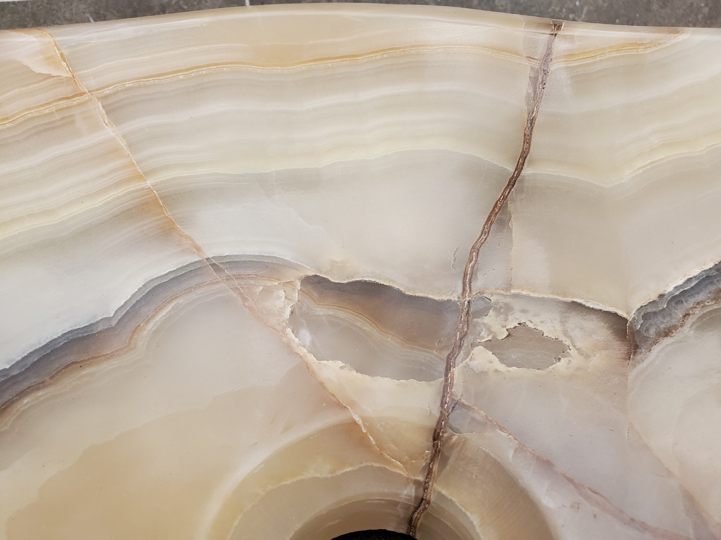 S31_28 Onyx Stone Vessel Bathroom Sink - 15 x 12 inch