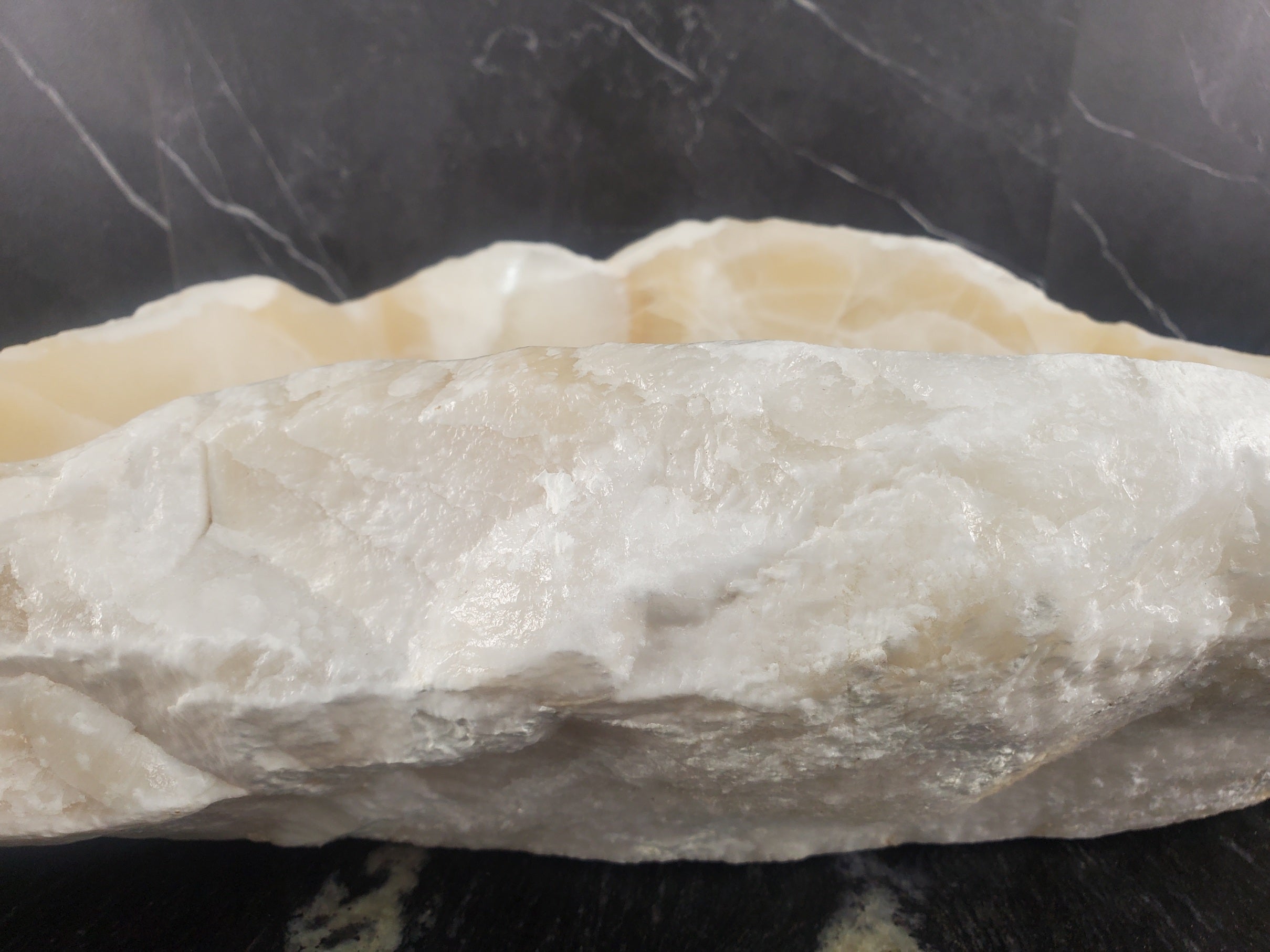 S25_07 White Onyx Stone Vessel Sink