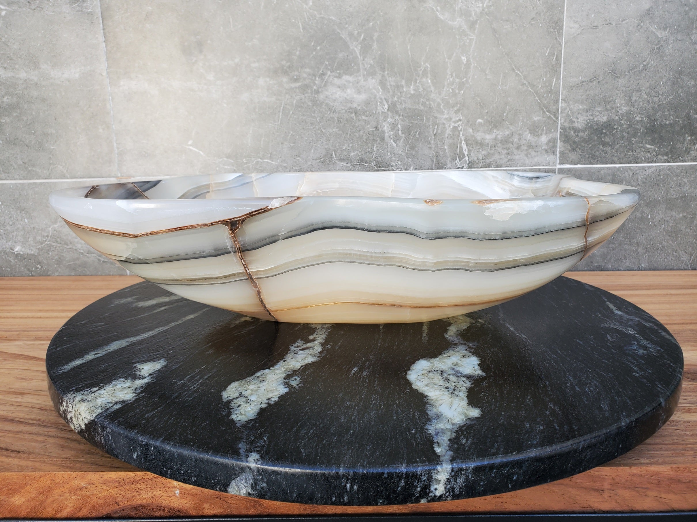 S29_10 Onyx Stone Vessel Bathroom Sink