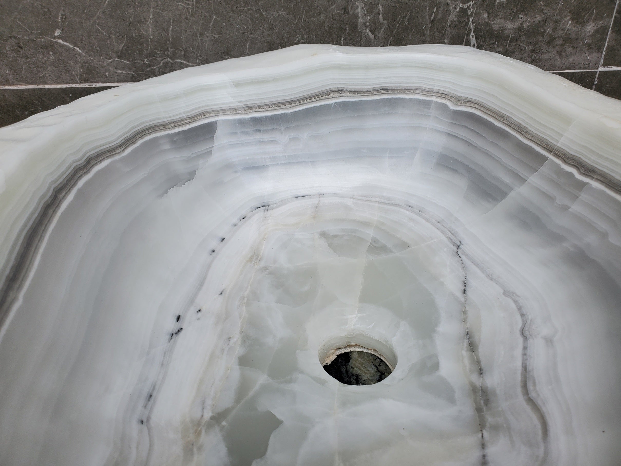 S30_09 Onyx Stone Vessel Bathroom Sink - 17.5 x 14 inch