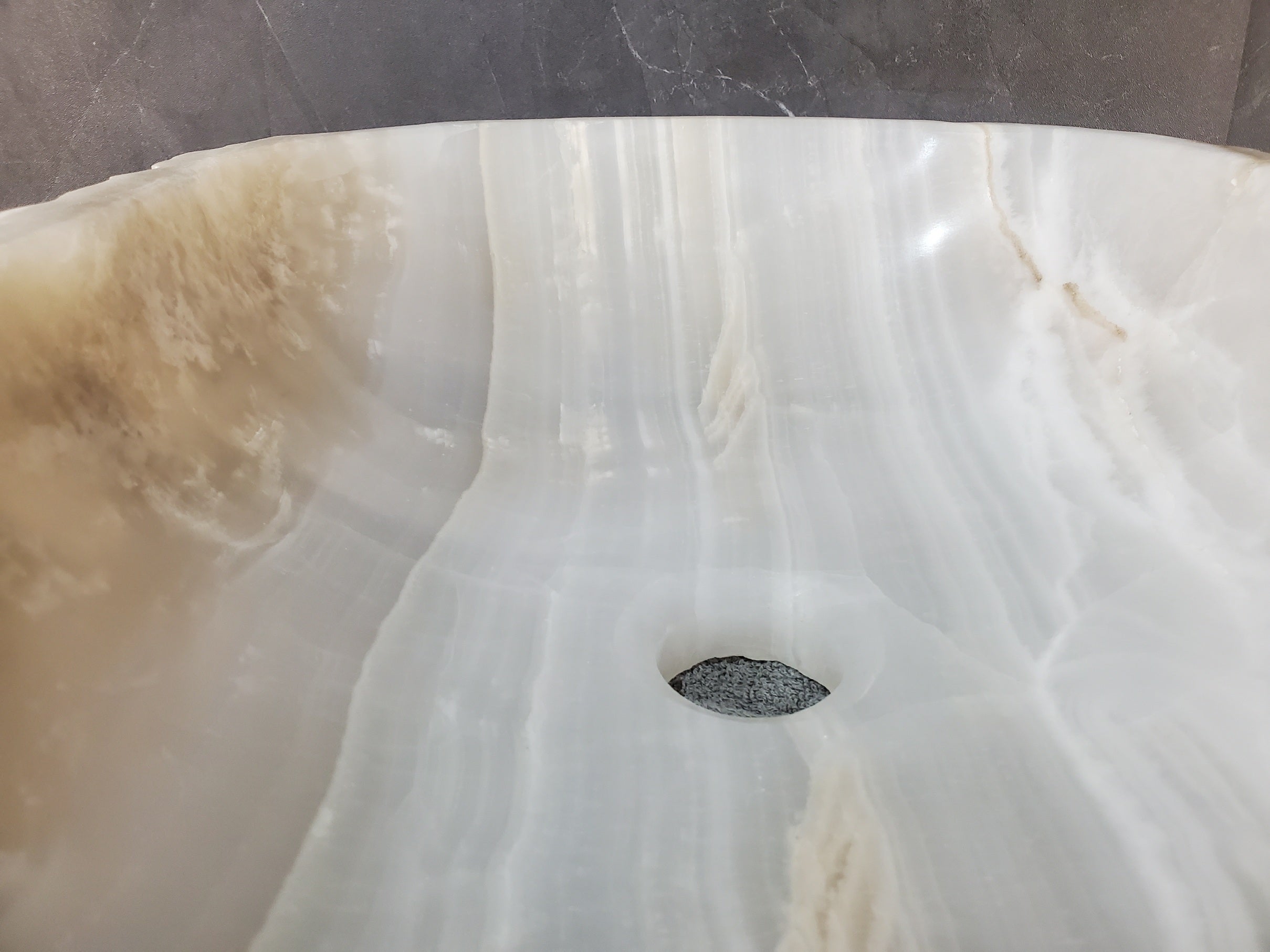 S27_17 Onyx Stone Bathroom Vessel Sink