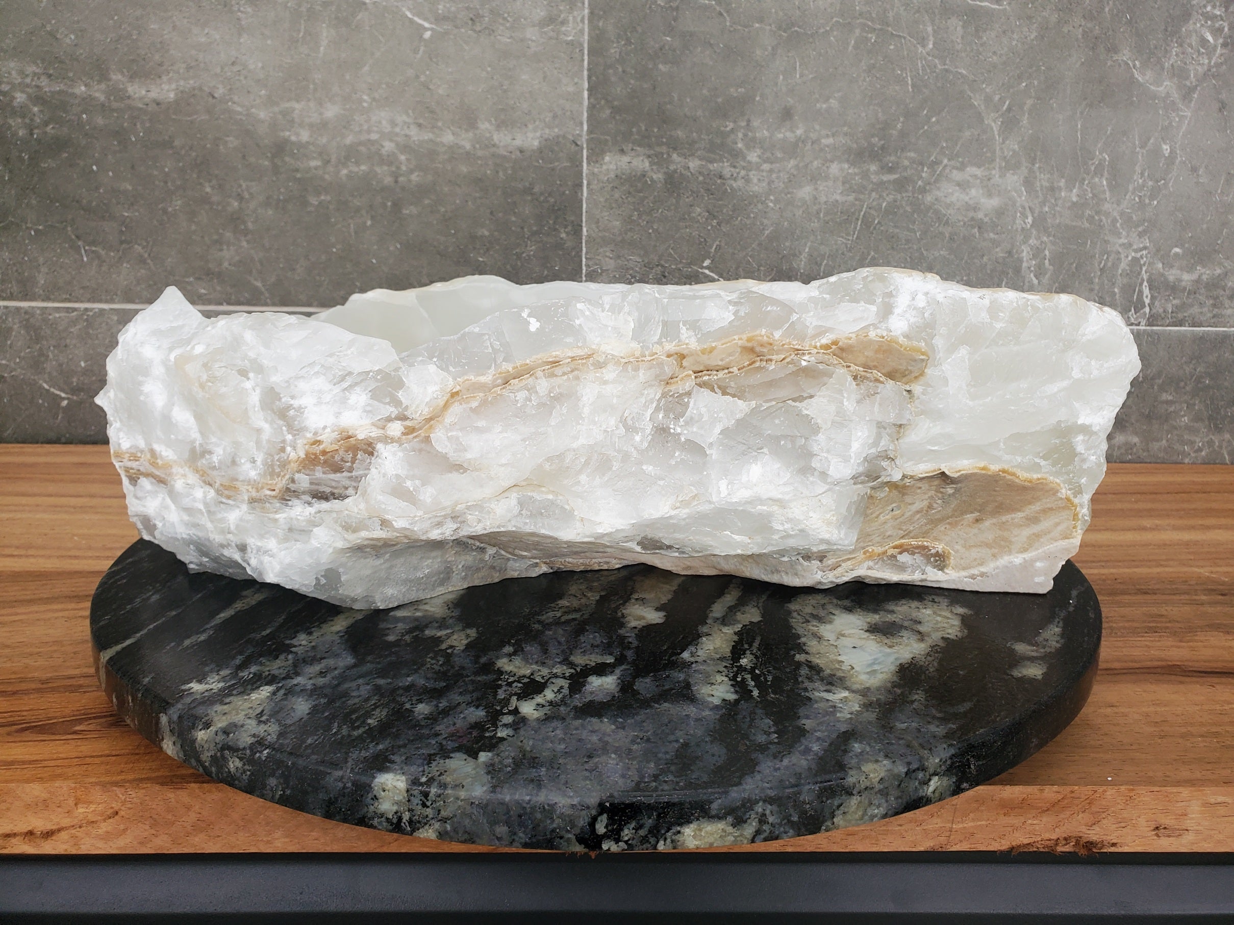 S31_43 Onyx Stone Vessel Bathroom Sink