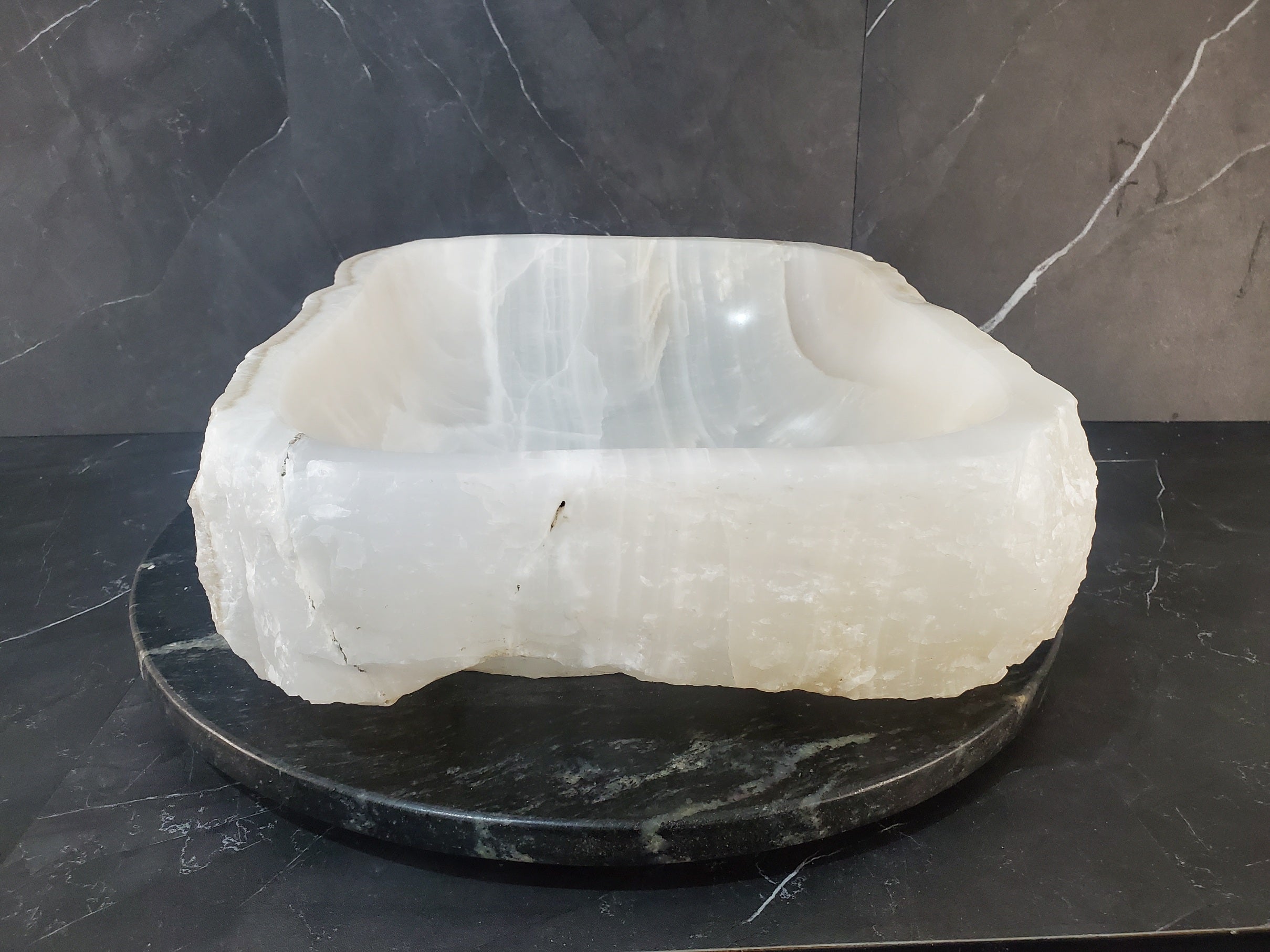 S27_18 Onyx Stone Bathroom Vessel Sink