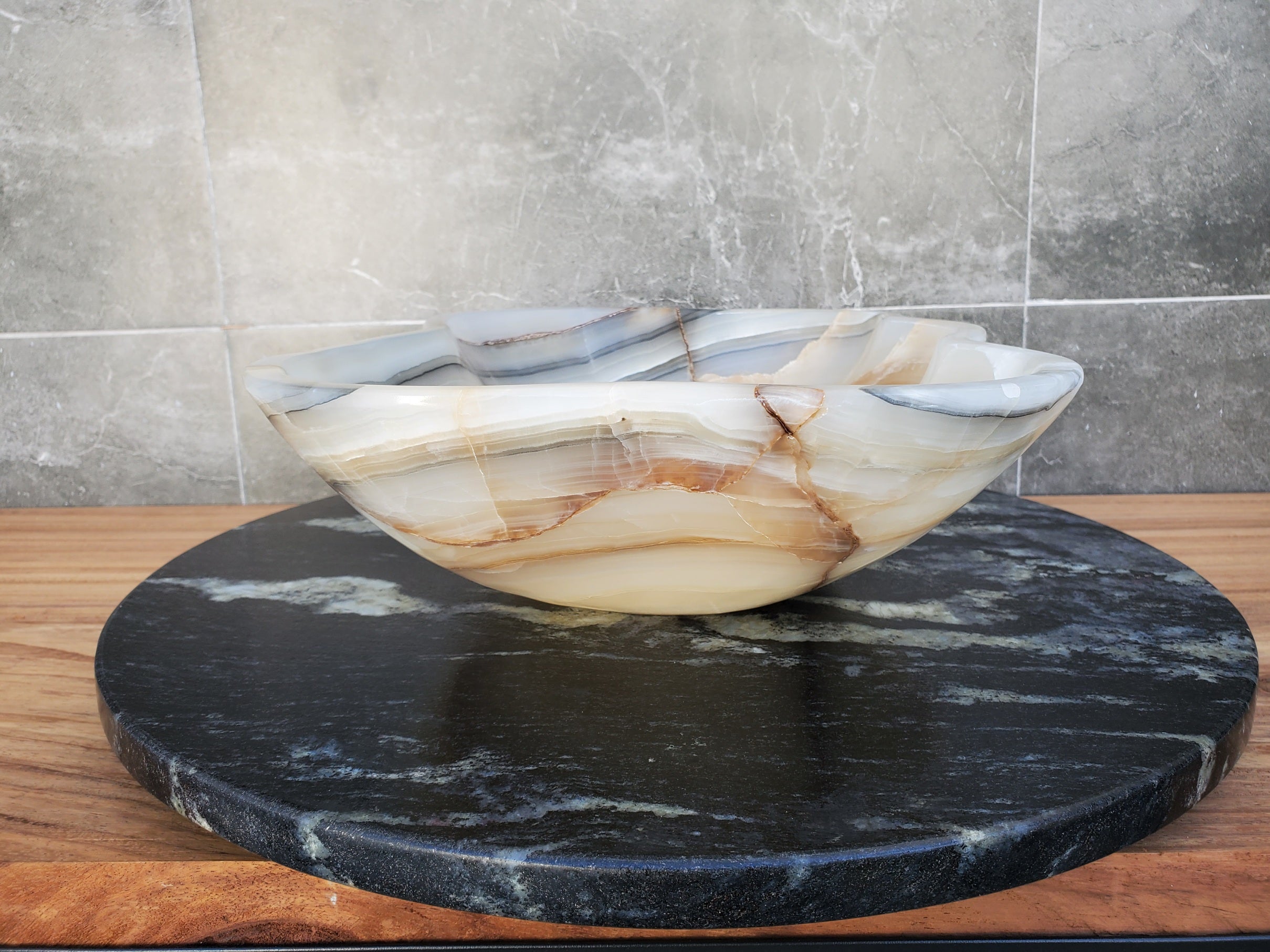 S29_10 Onyx Stone Vessel Bathroom Sink