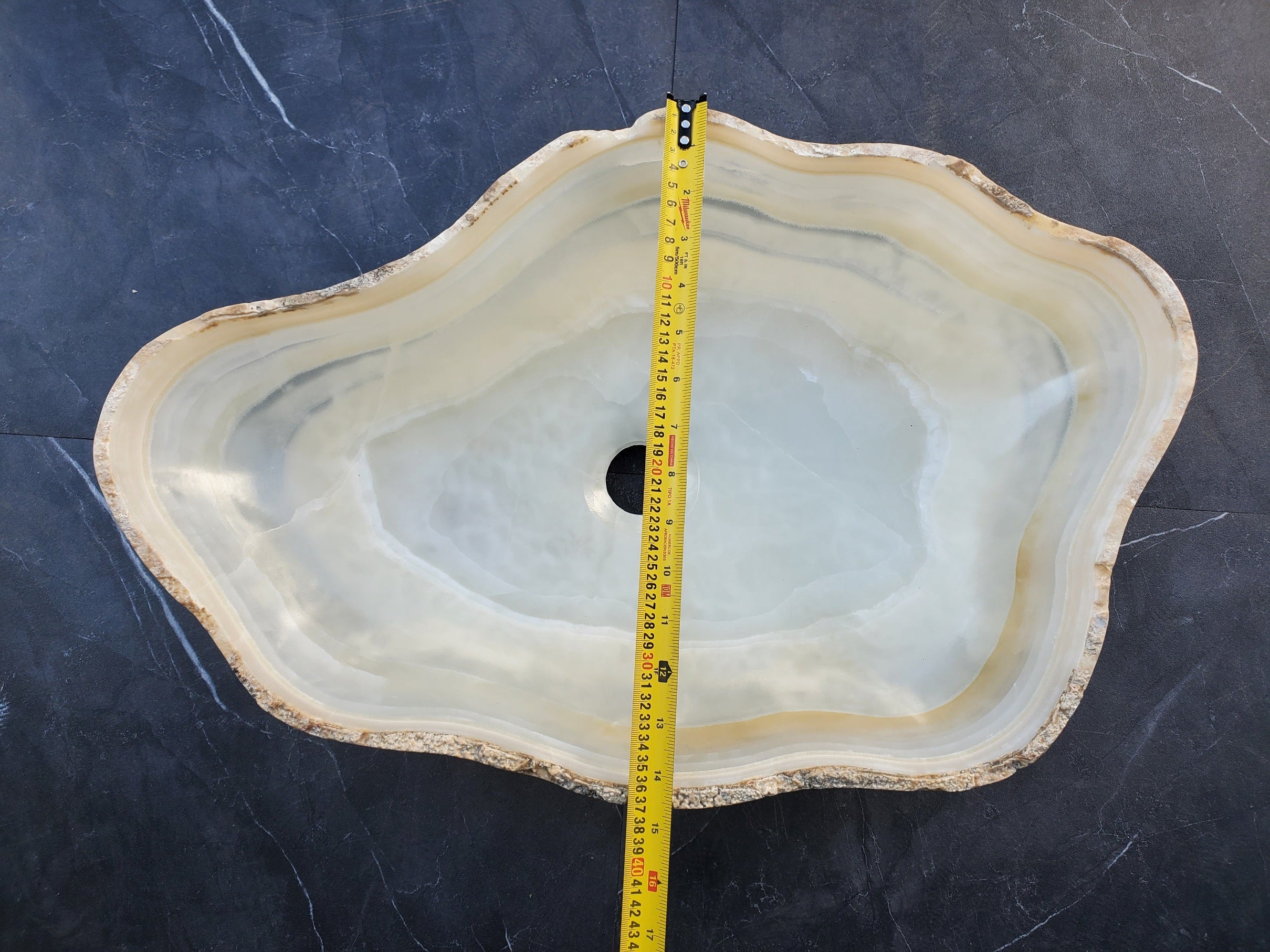 S29_09 Onyx Stone Vessel Bathroom Sink - 22 x 14.5 inch