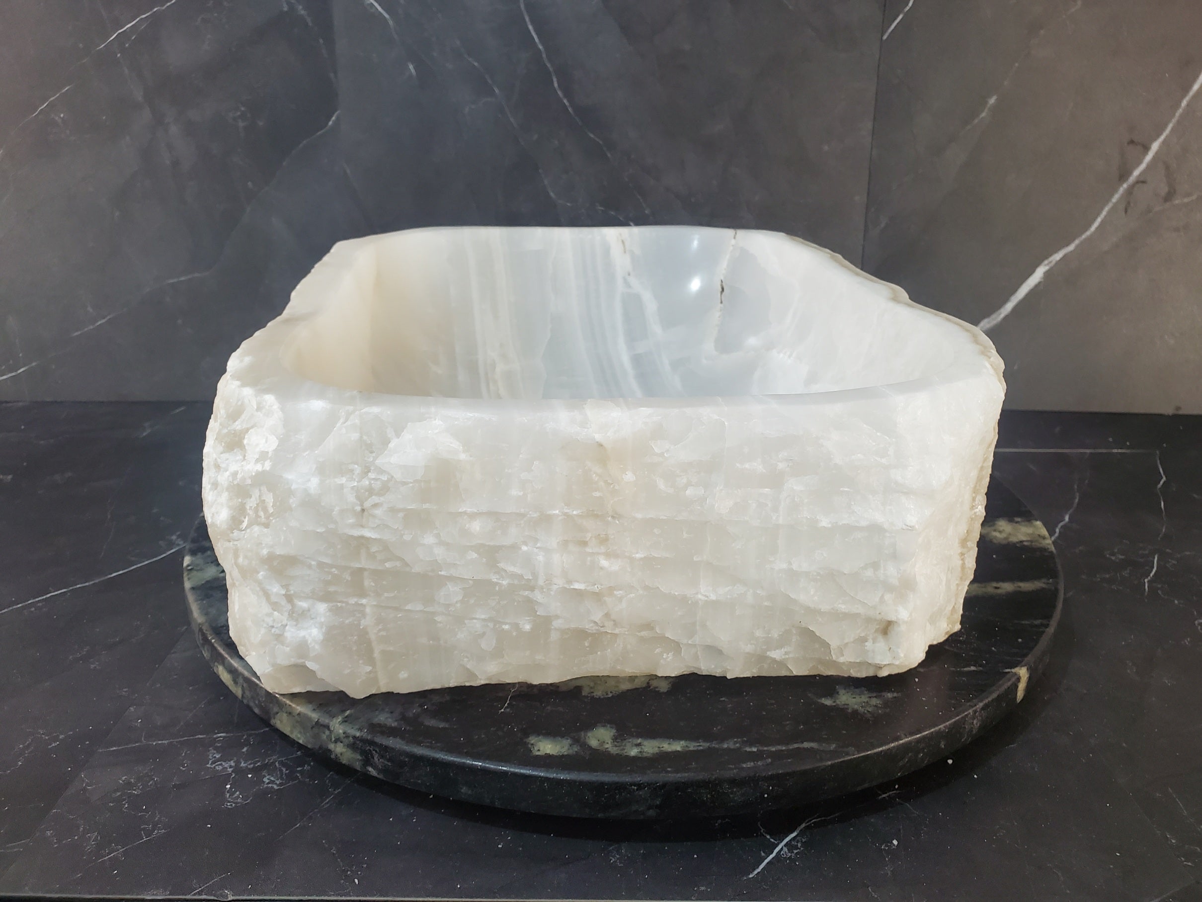 S27_18 Onyx Stone Bathroom Vessel Sink