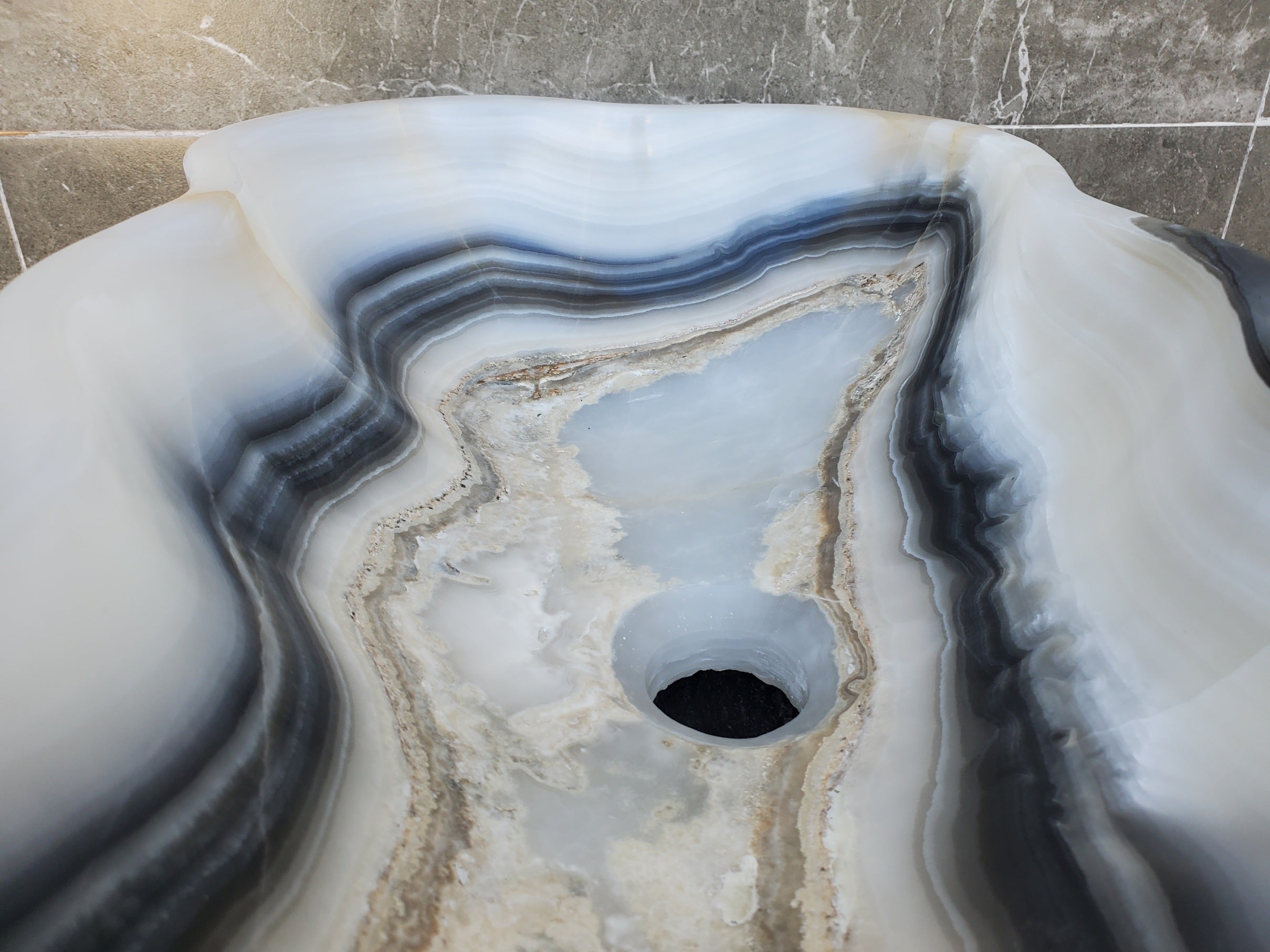 S29_08 SOLD Onyx Stone Bathroom Vessel Sink