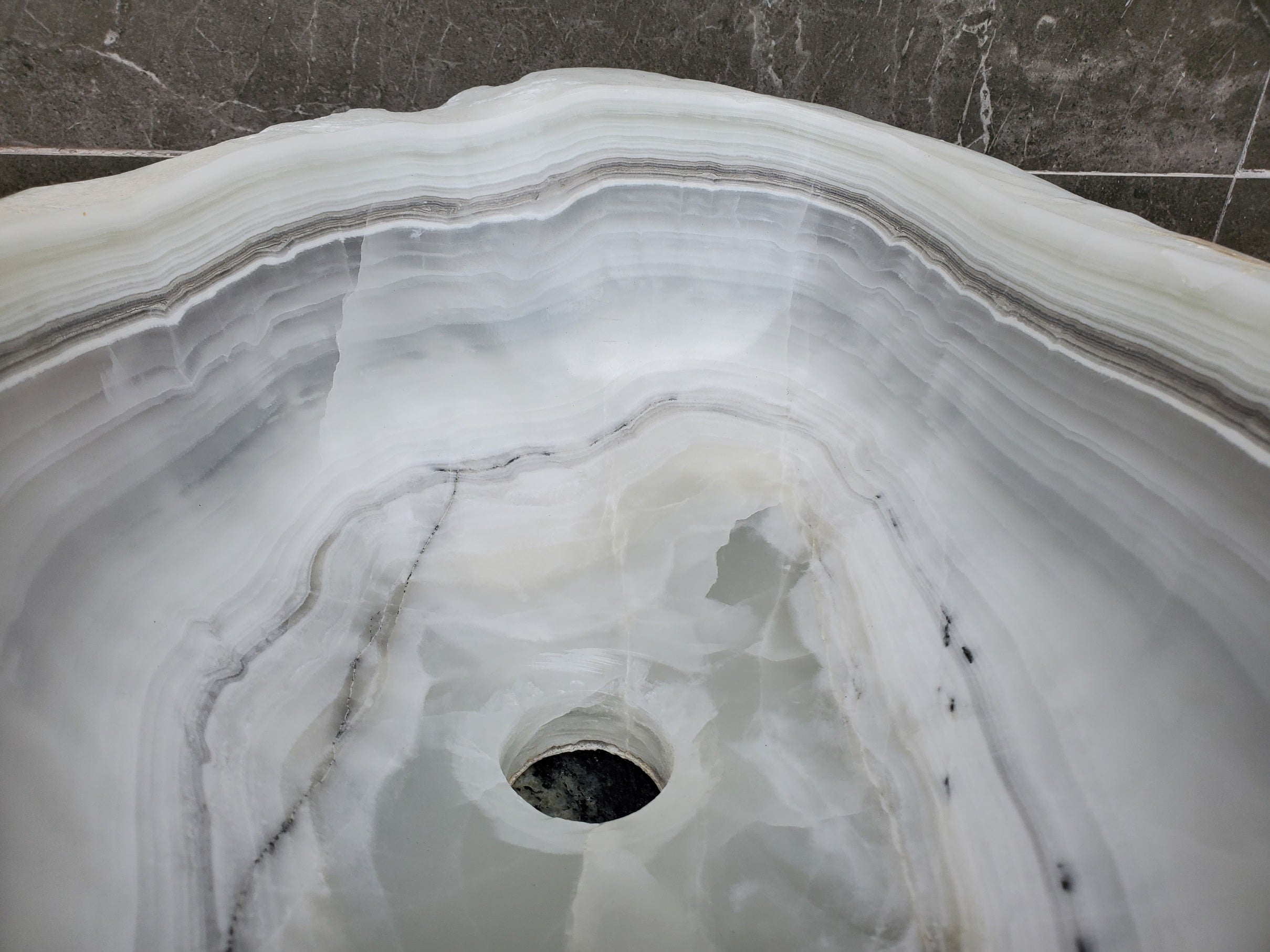 S30_09 Onyx Stone Vessel Bathroom Sink - 17.5 x 14 inch