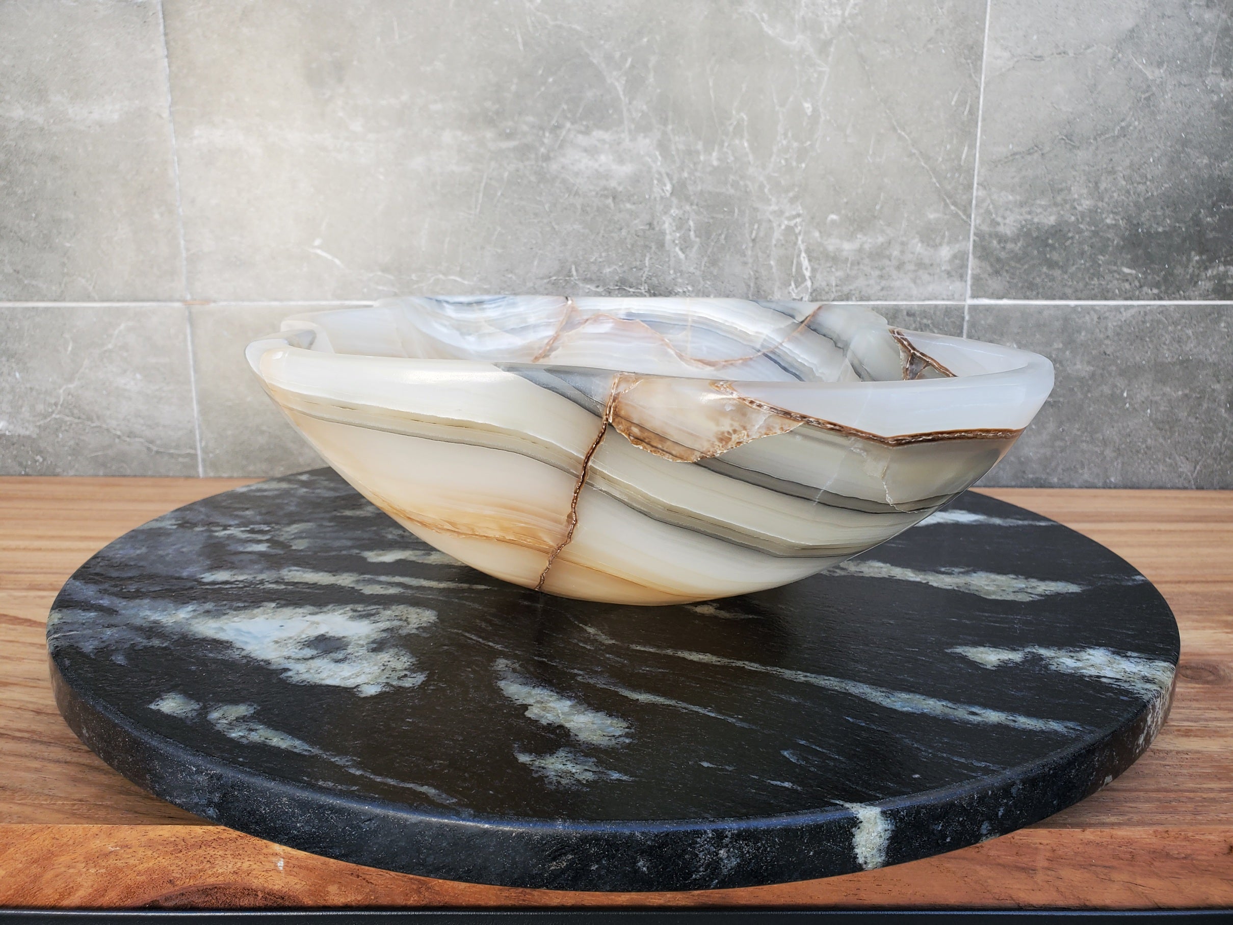 S29_10 Onyx Stone Vessel Bathroom Sink