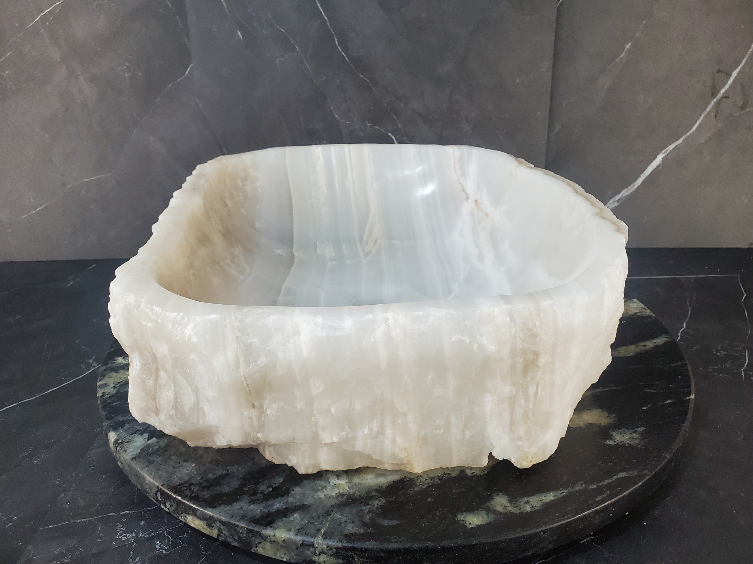 S27_17 Onyx Stone Bathroom Vessel Sink