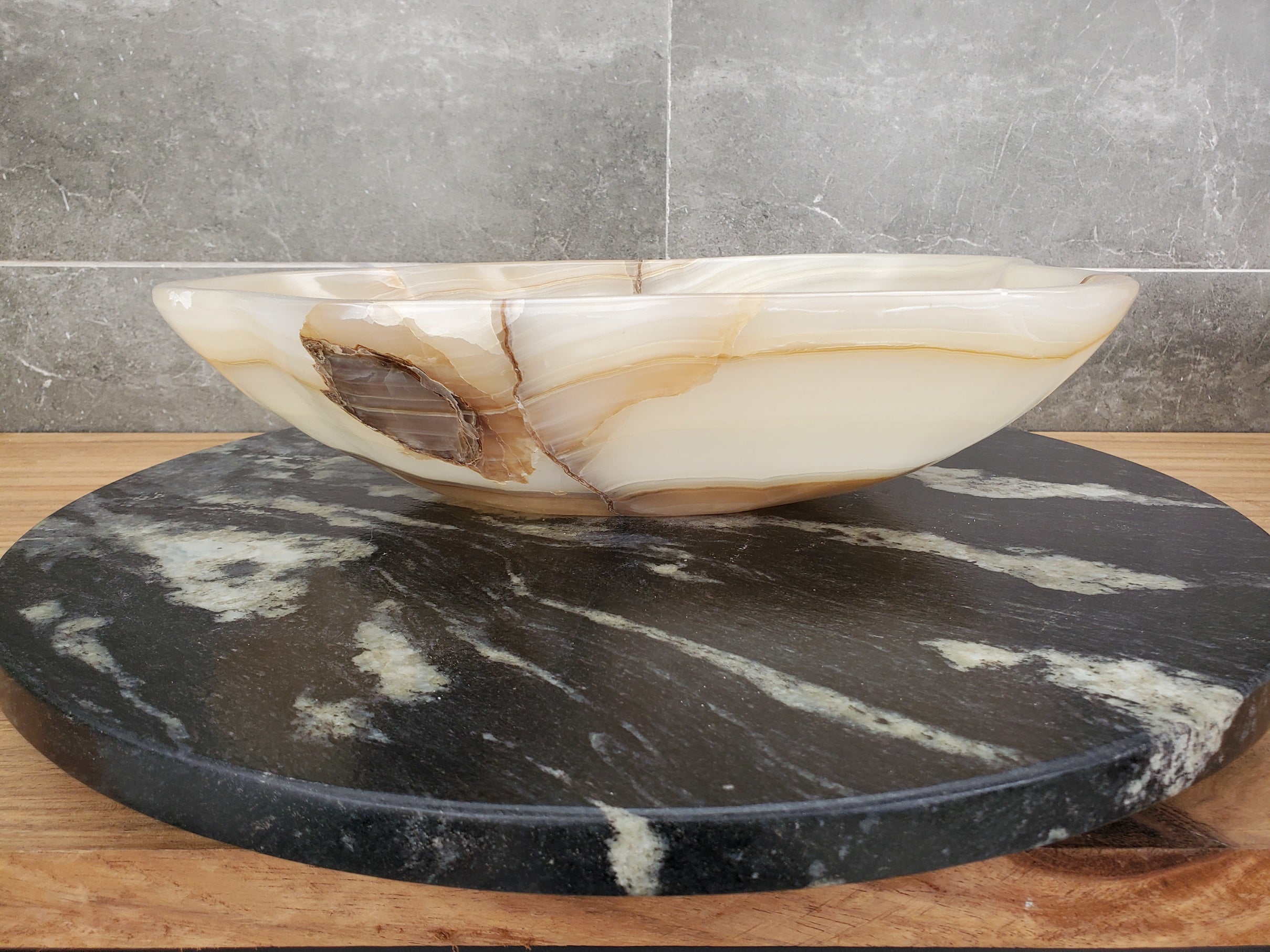 S31_28 Onyx Stone Vessel Bathroom Sink