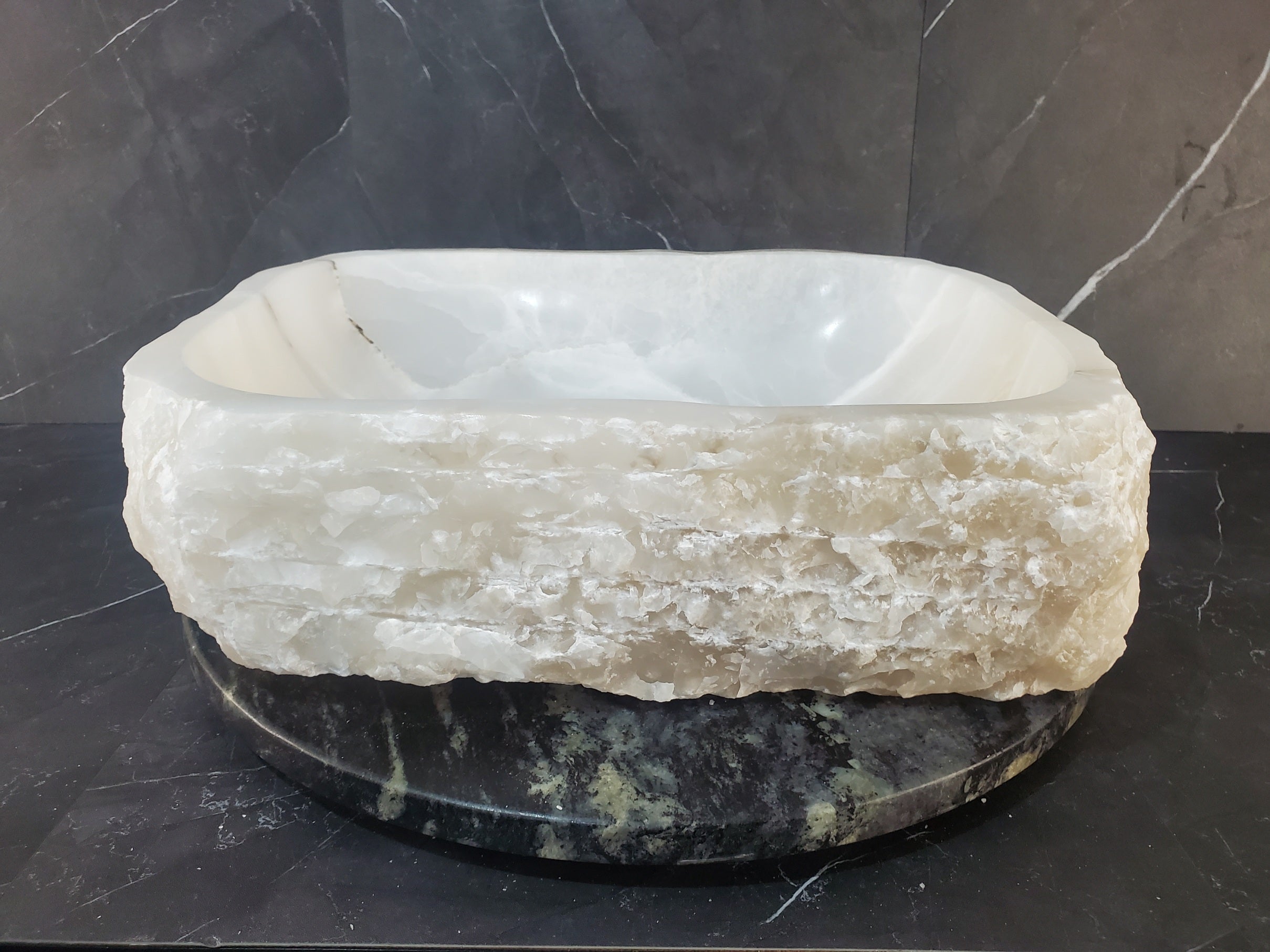 S27_18 Onyx Stone Bathroom Vessel Sink
