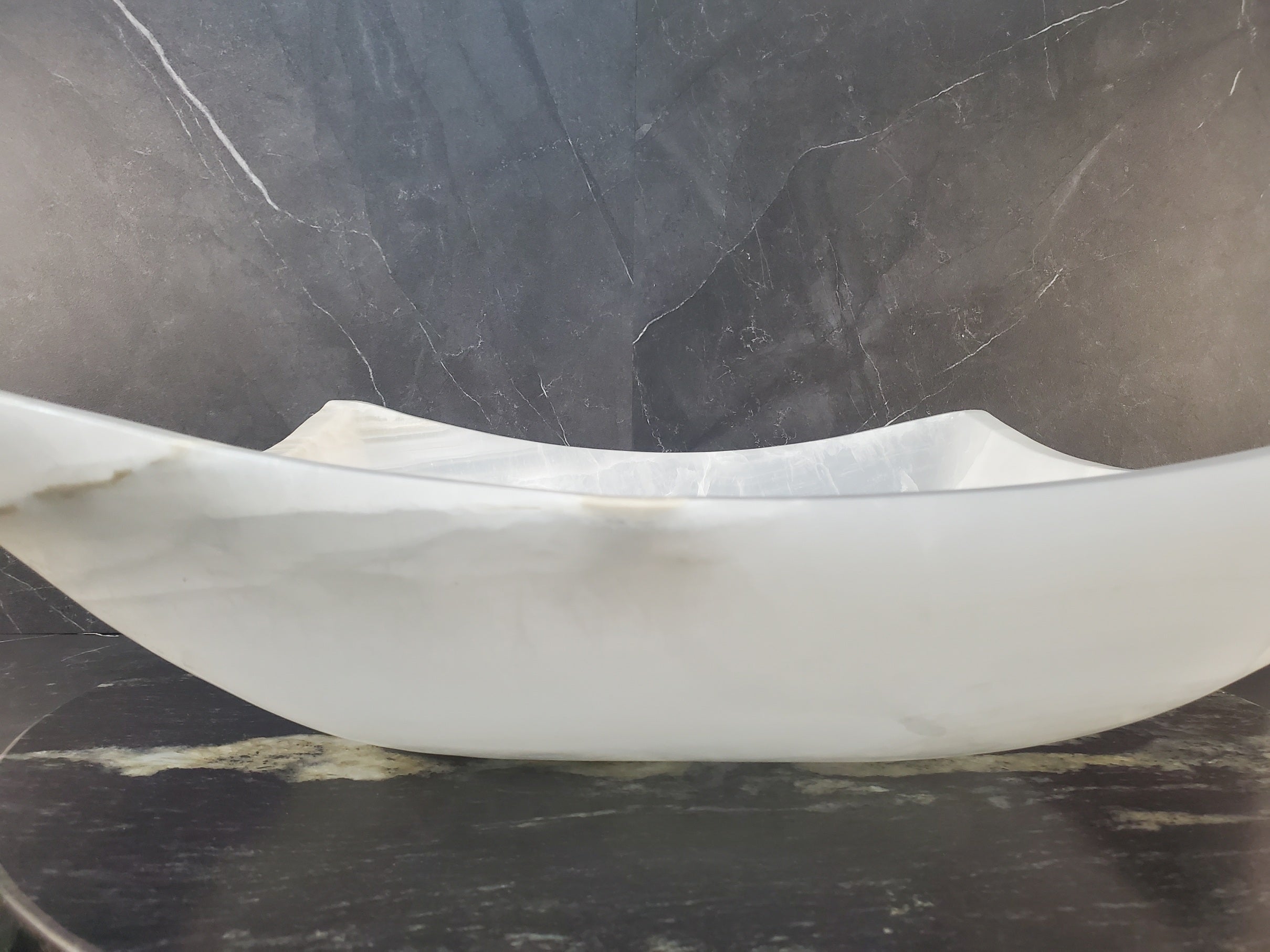S27_07 Onyx Stone Bathroom Vessel Sink (Square)