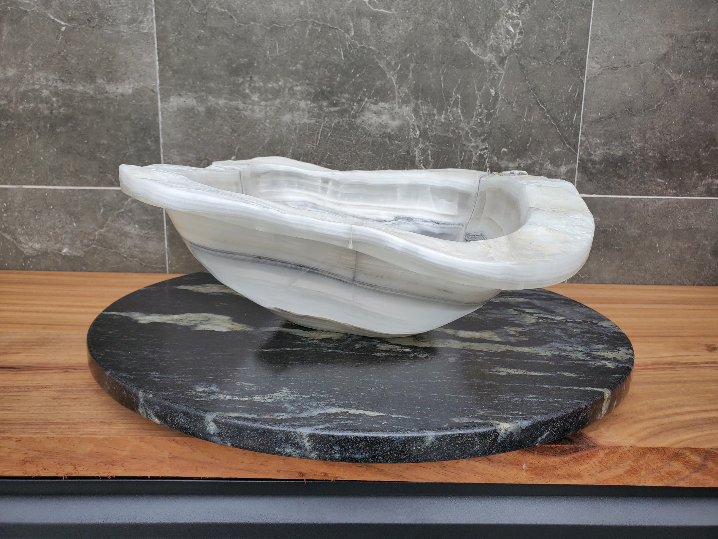 S30_07 Onyx Stone Vessel Bathroom Sink