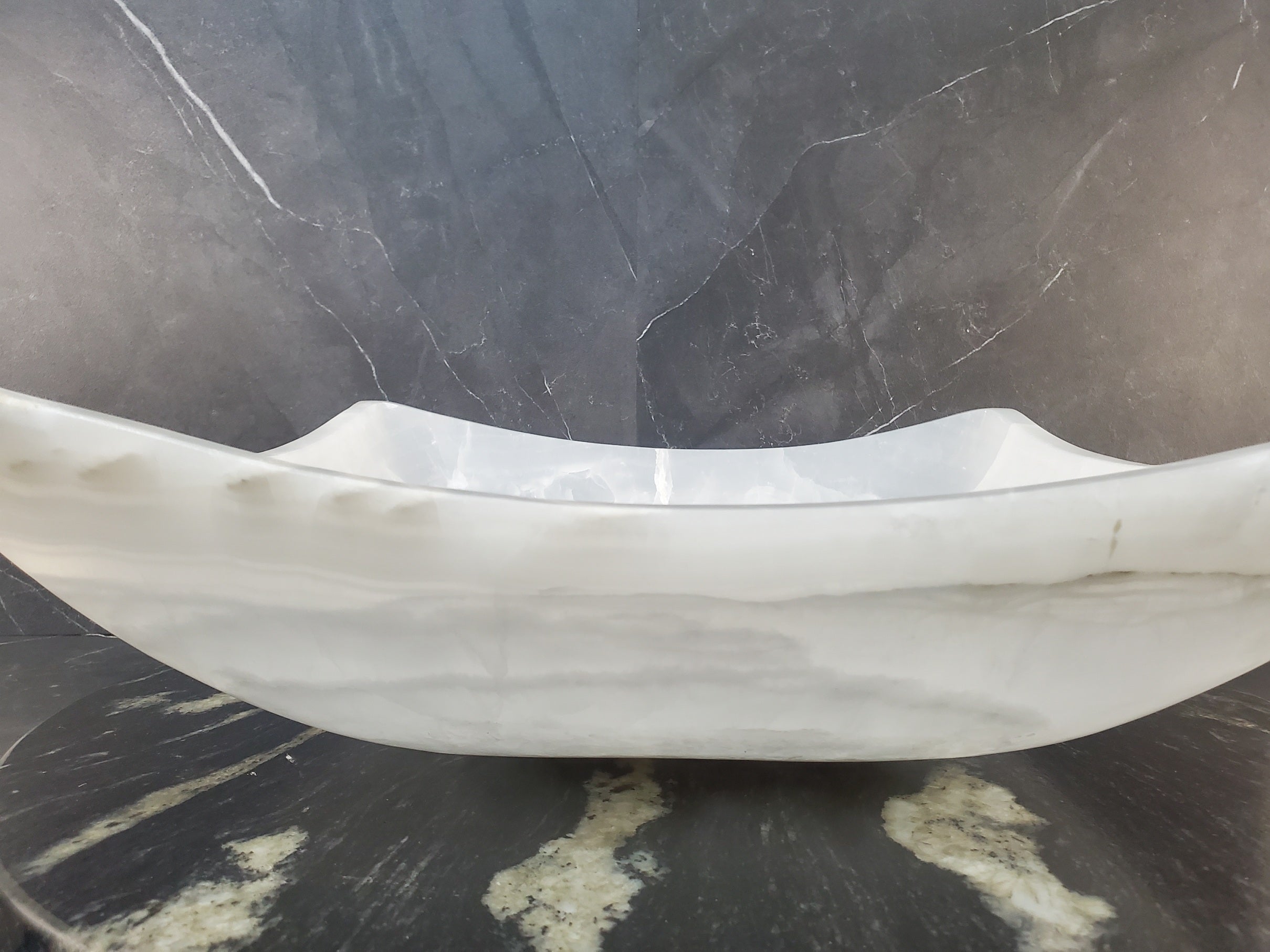 S27_07 Onyx Stone Bathroom Vessel Sink (Square)