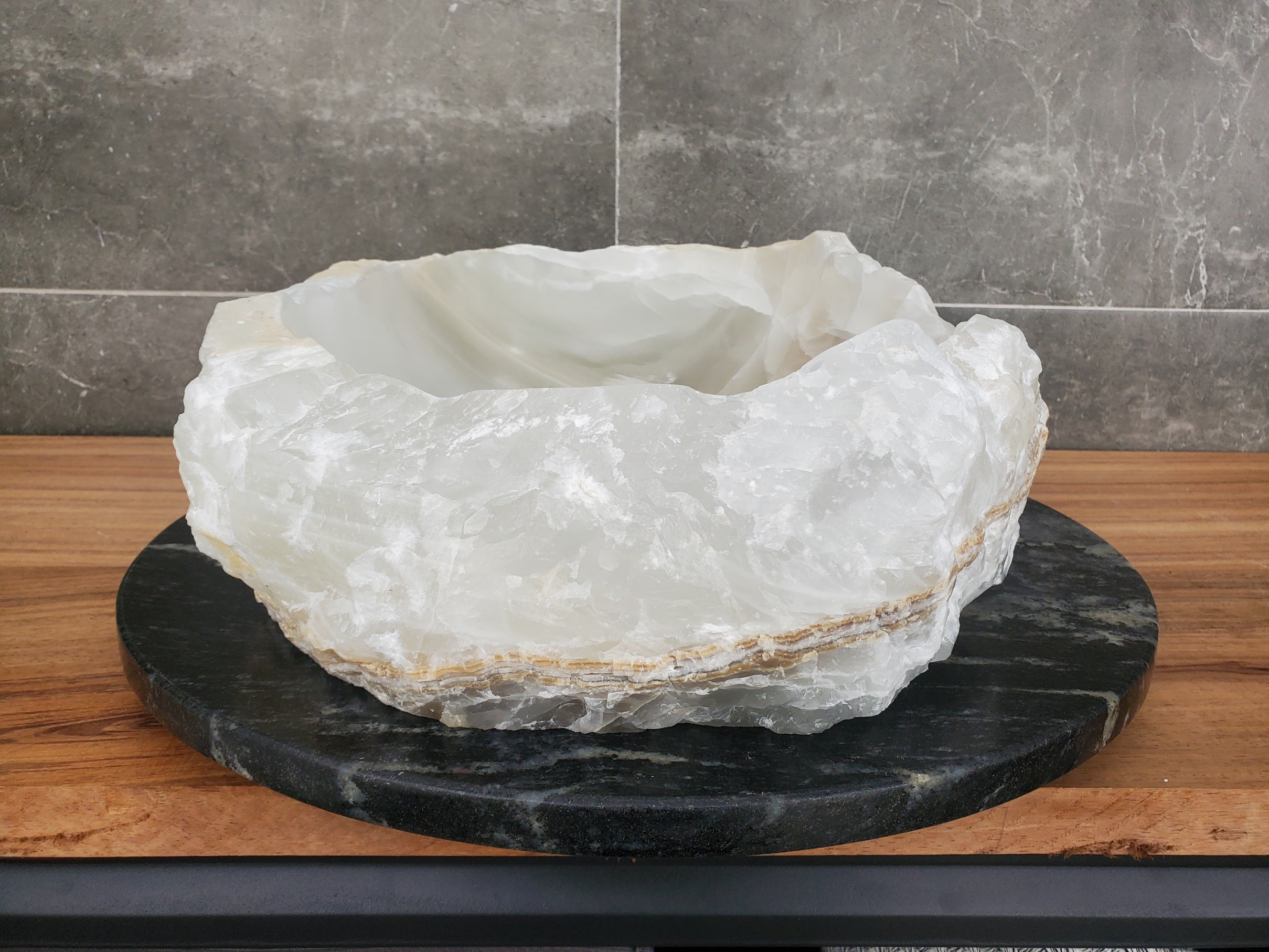 S31_43 Onyx Stone Vessel Bathroom Sink