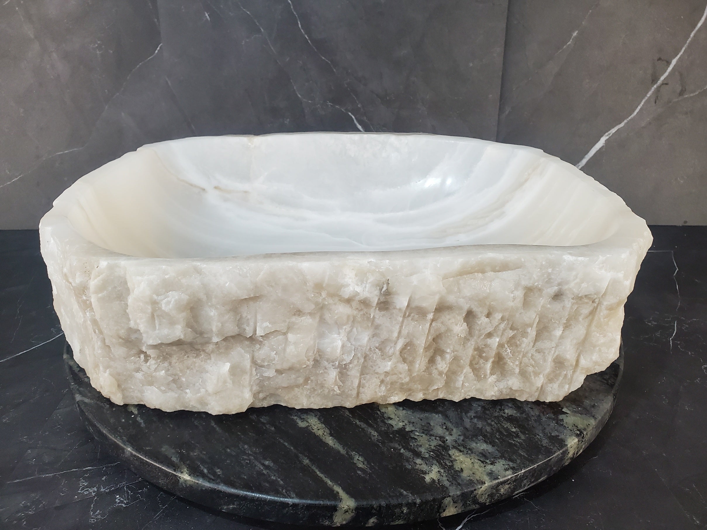 S27_17 Onyx Stone Bathroom Vessel Sink