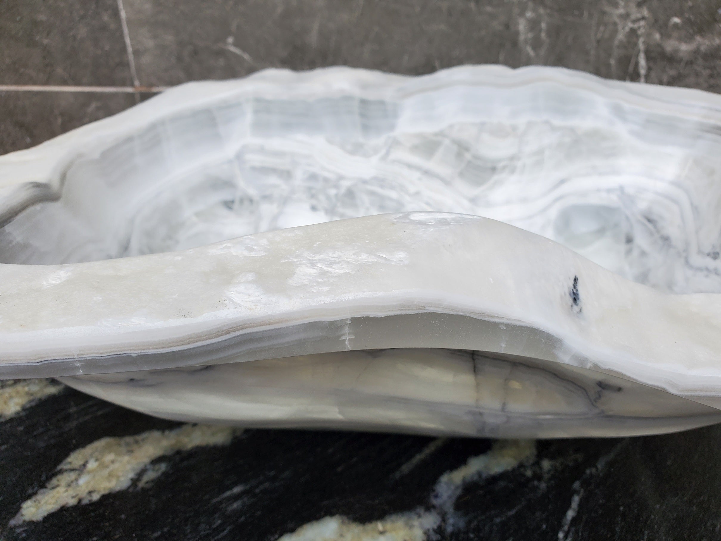 S30_12 Onyx Stone Vessel Bathroom Sink