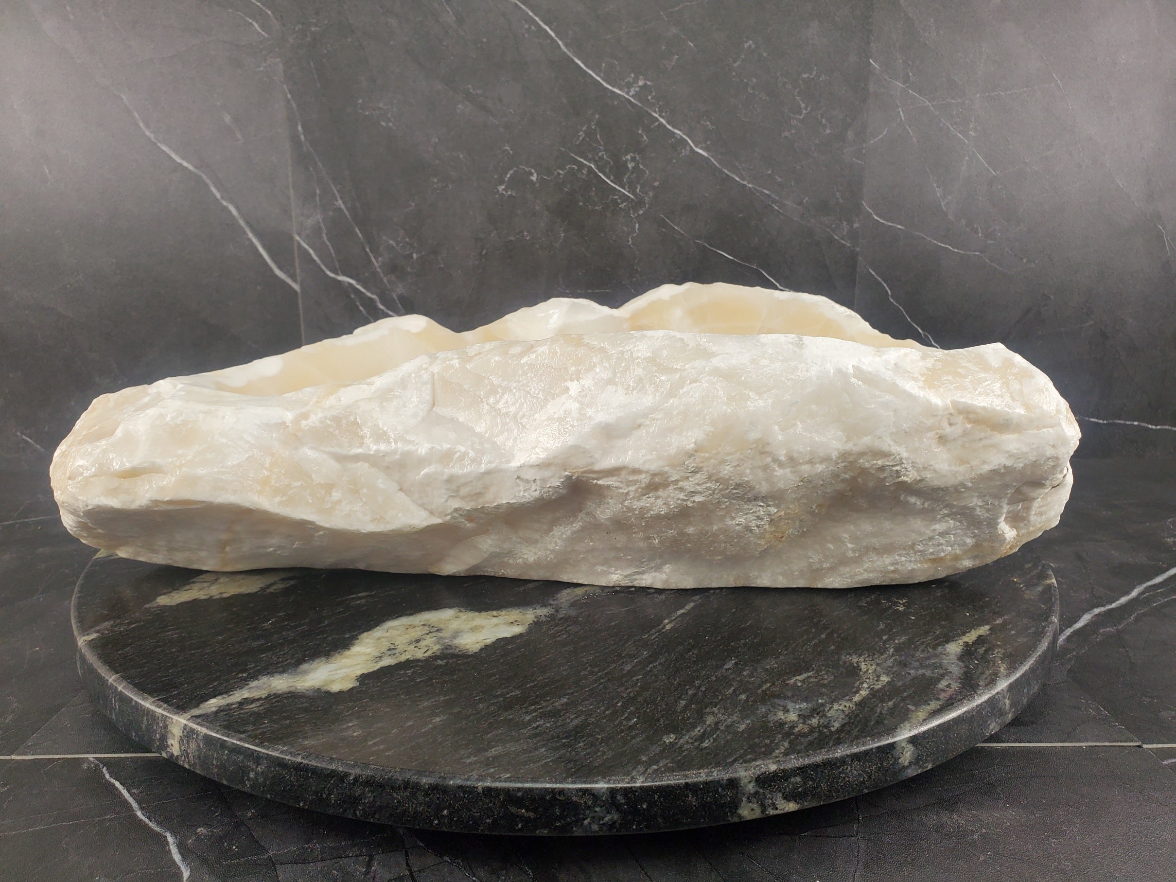 S25_07 White Onyx Stone Vessel Sink