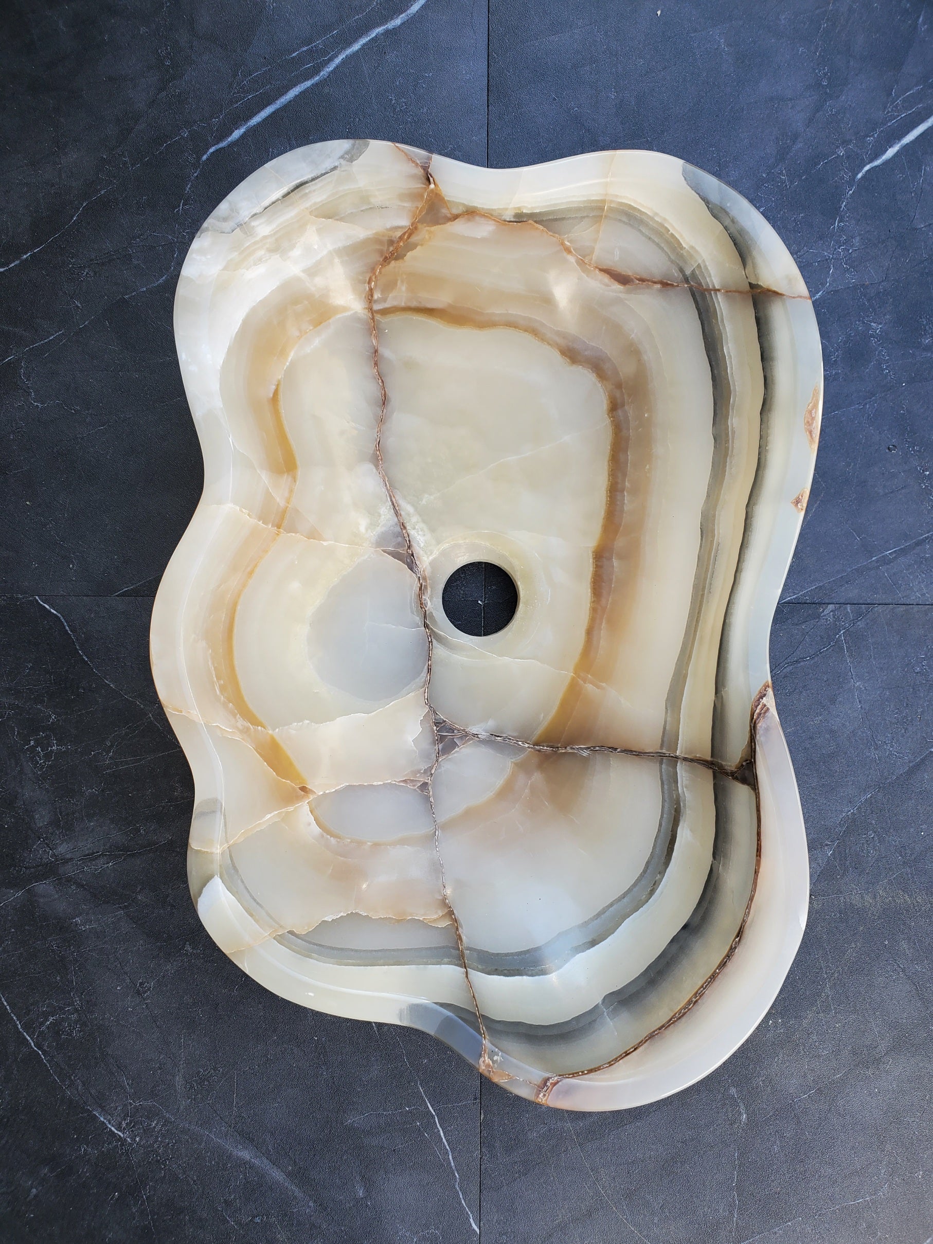 S29_10 Onyx Stone Vessel Bathroom Sink