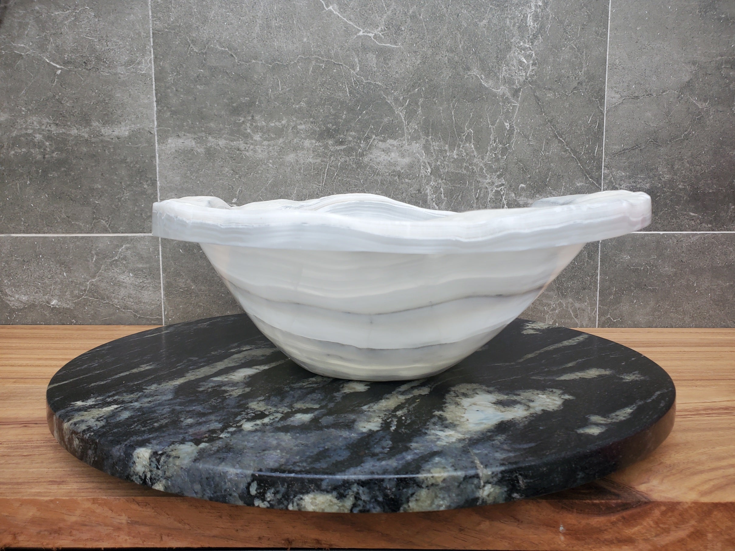 S30_05 Onyx Stone Vessel Bathroom Sink - 18 x 14.5 inch