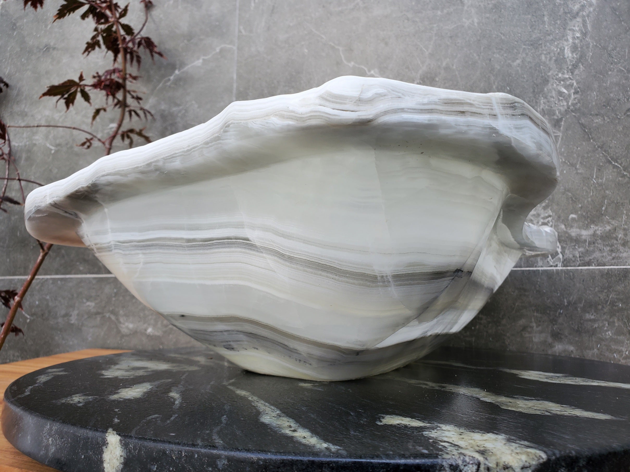 S30_11 Onyx Stone Vessel Bathroom Sink - 18.5 x 14.5 inch