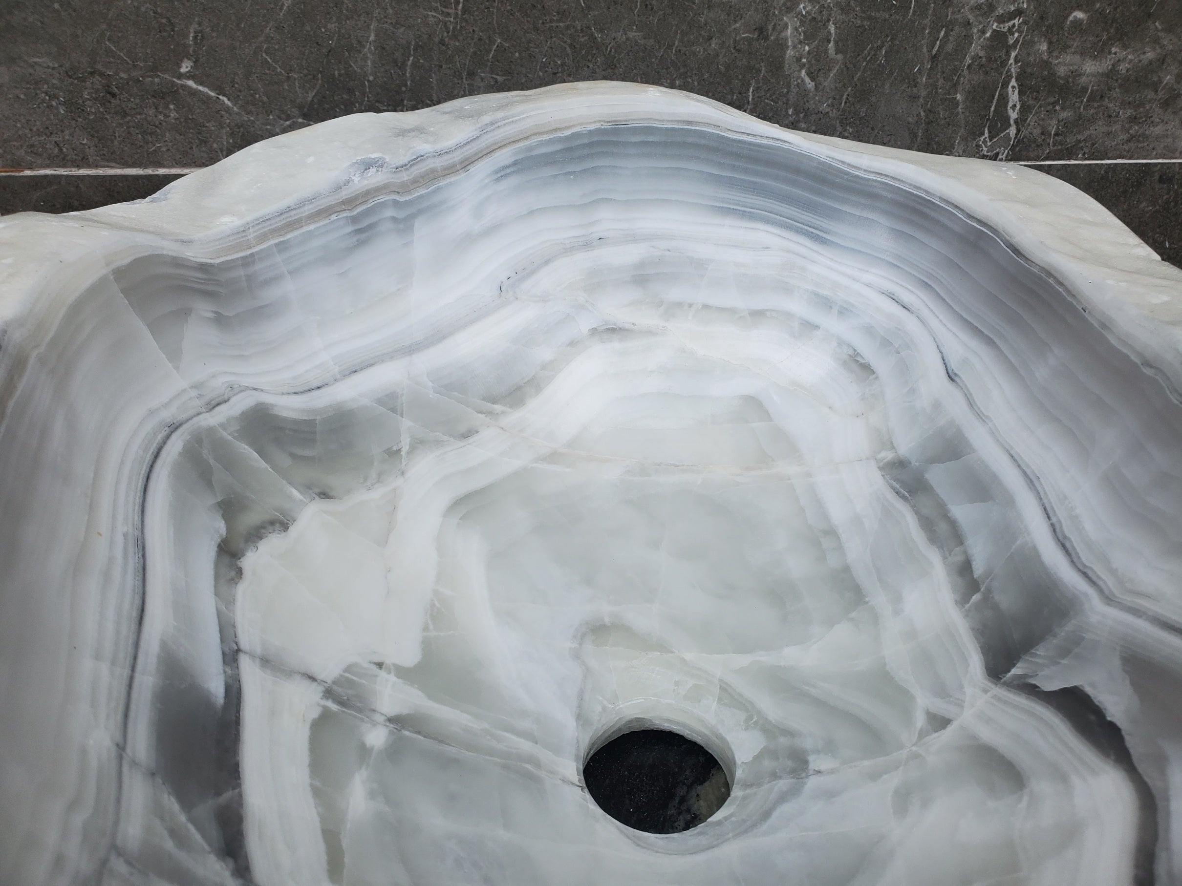 S30_05 Onyx Stone Vessel Bathroom Sink - 18 x 14.5 inch