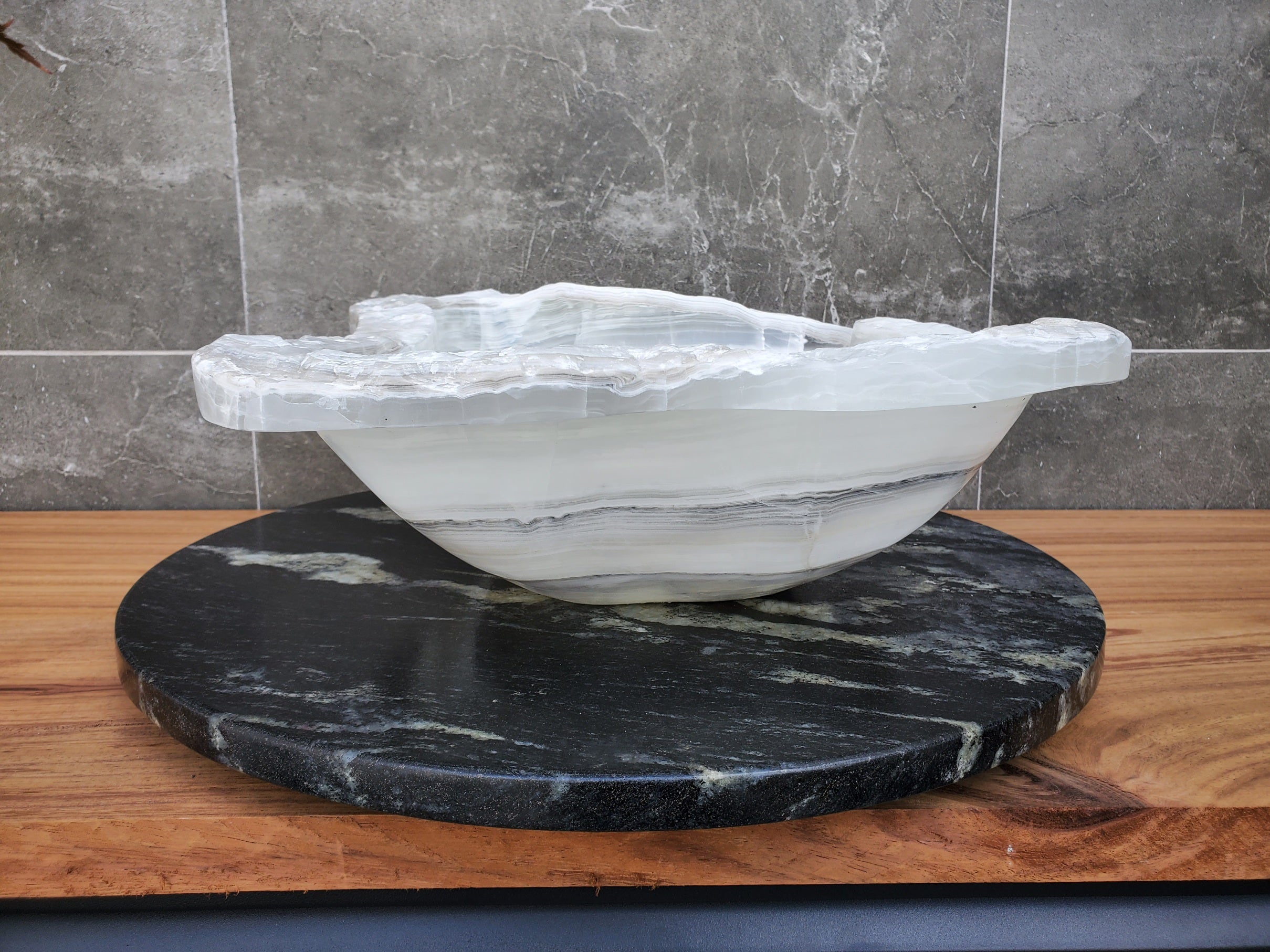 S30_11 Onyx Stone Vessel Bathroom Sink