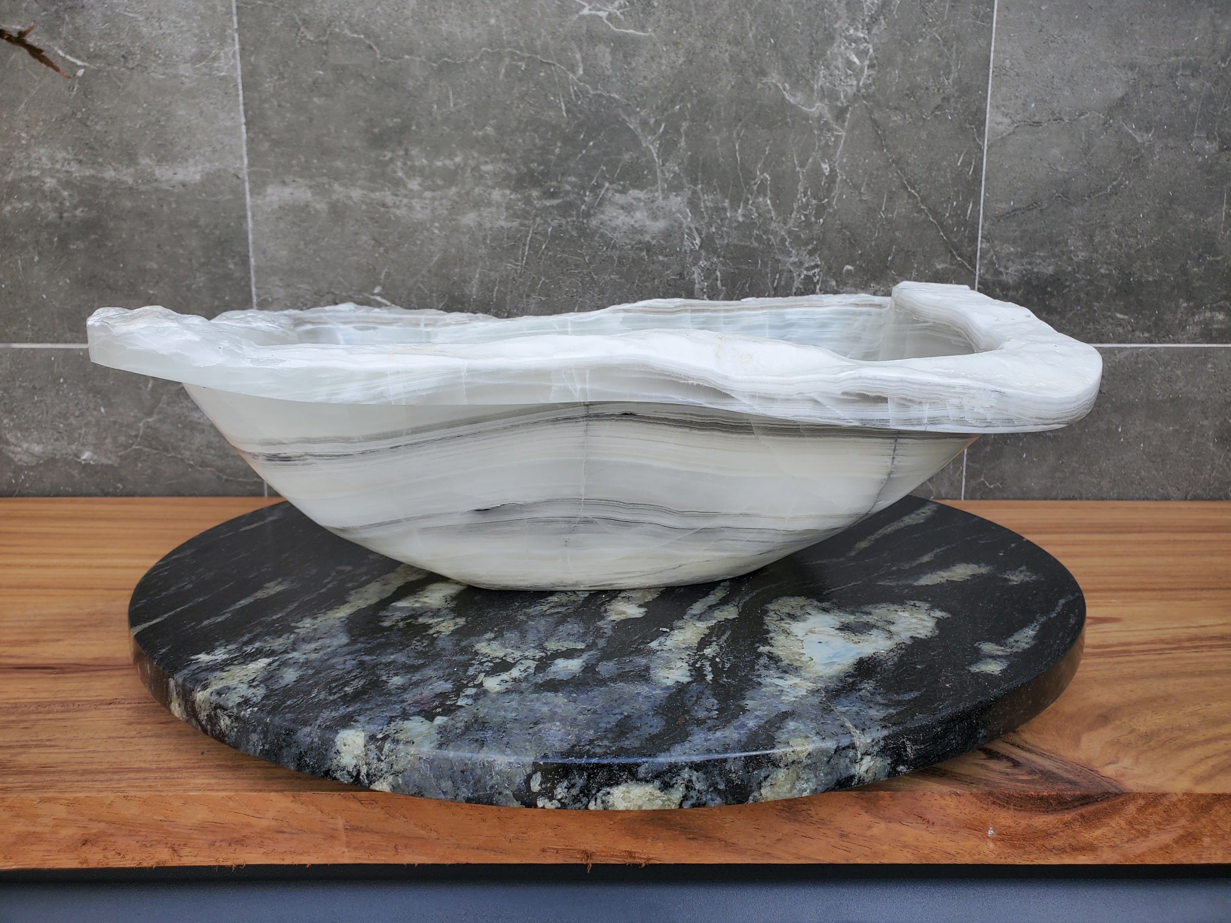 S30_11 Onyx Stone Vessel Bathroom Sink