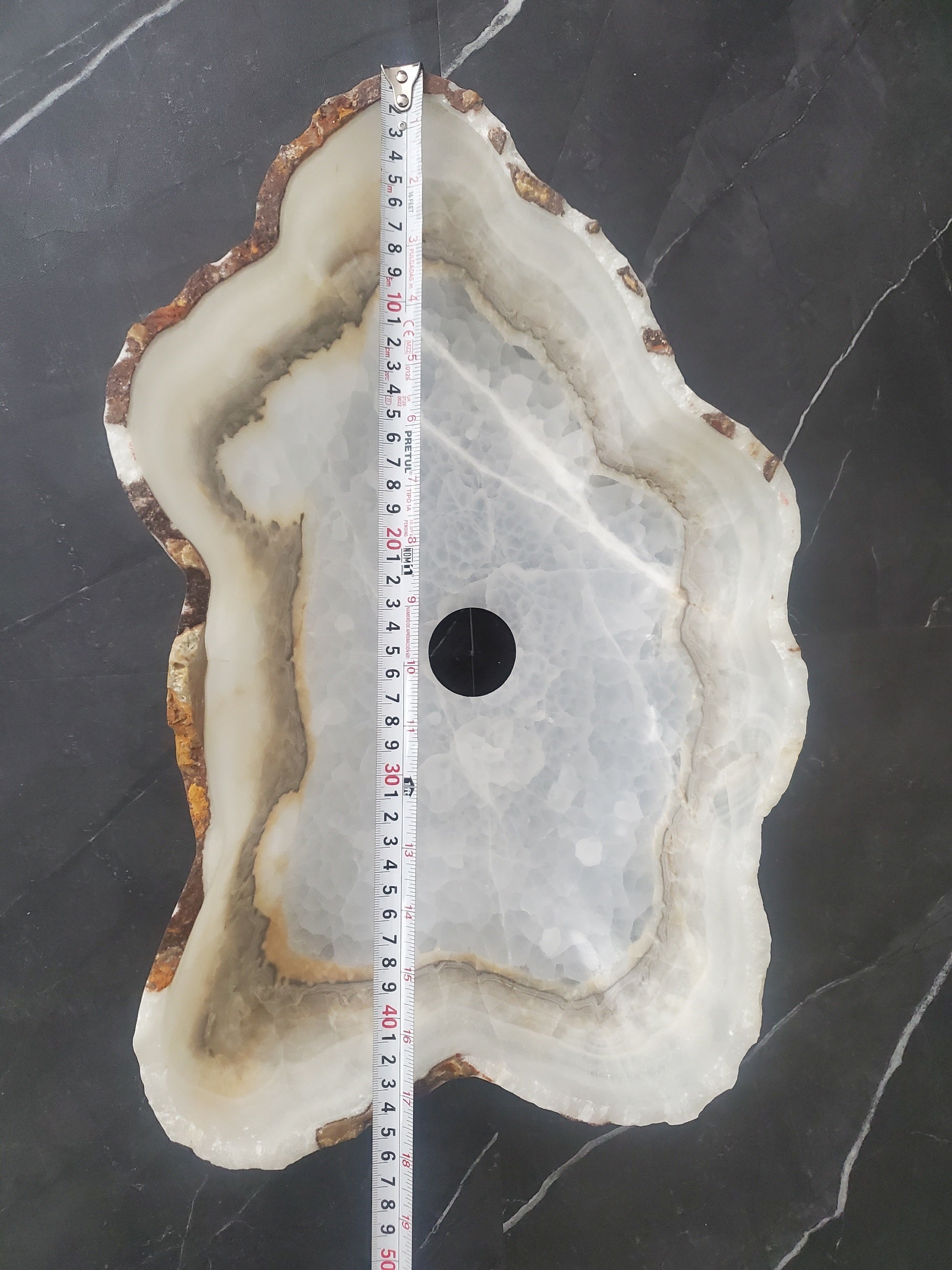S27_03 White Onyx Stone Bathroom Vessel Sink