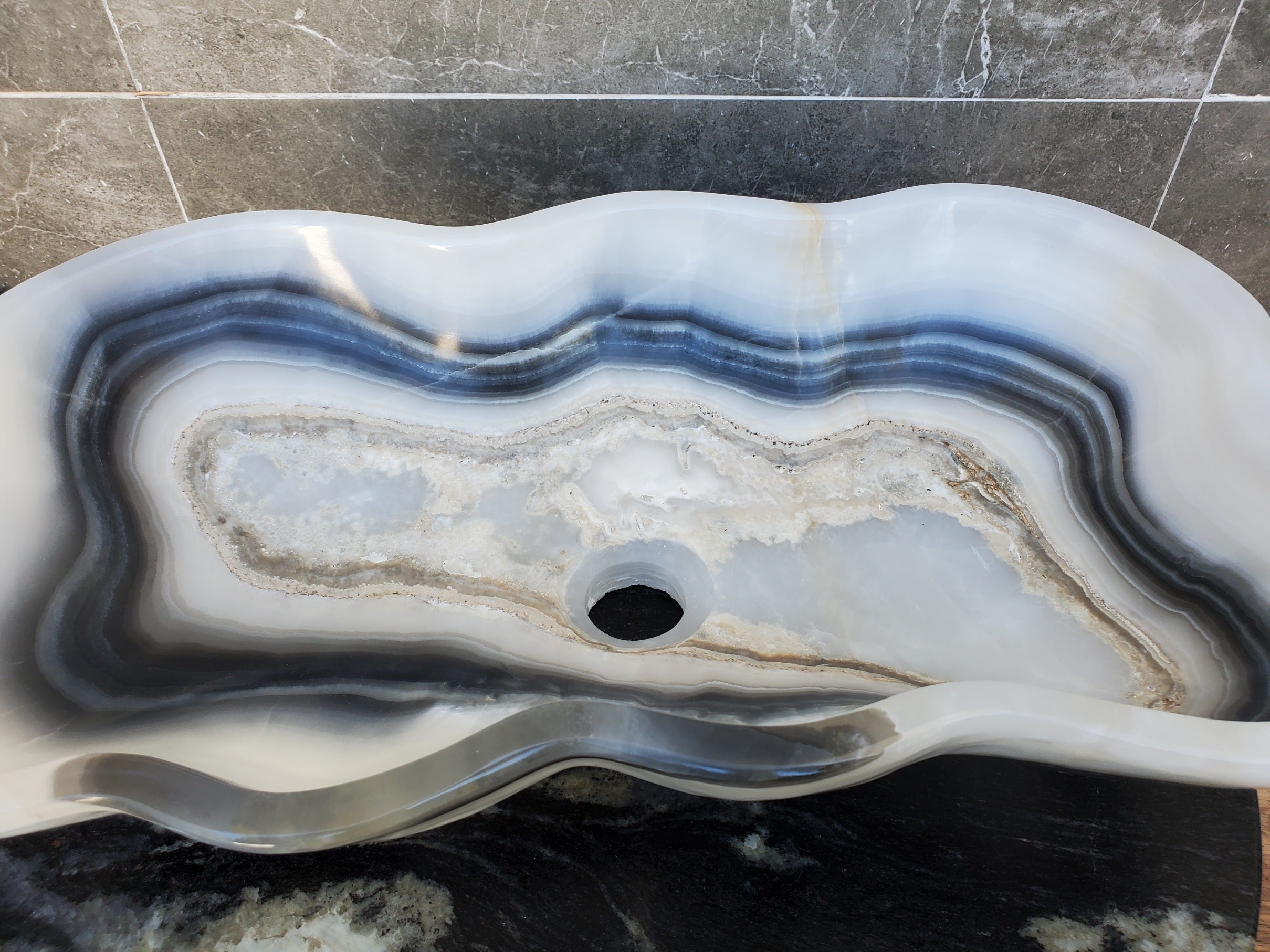 S29_08 SOLD Onyx Stone Bathroom Vessel Sink