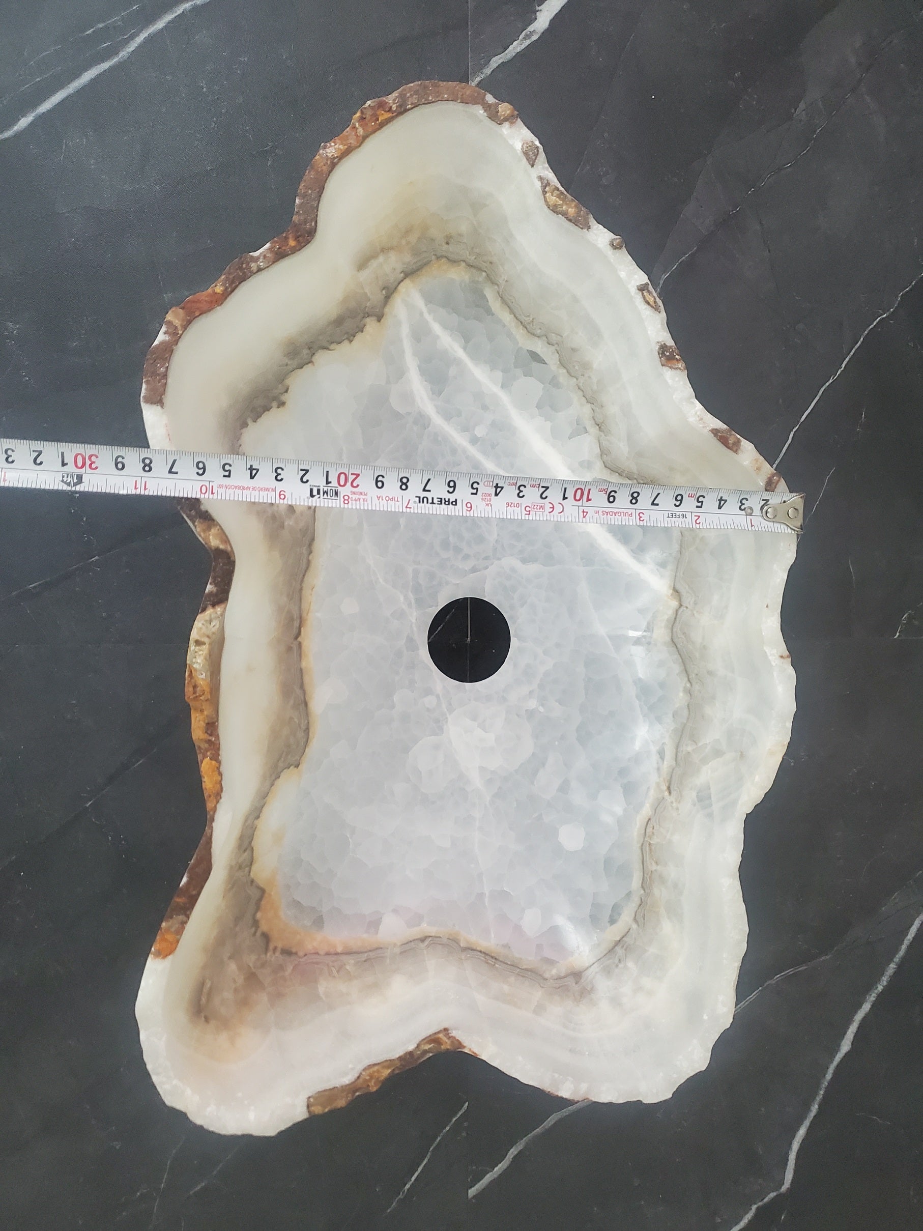 S27_03 White Onyx Stone Bathroom Vessel Sink