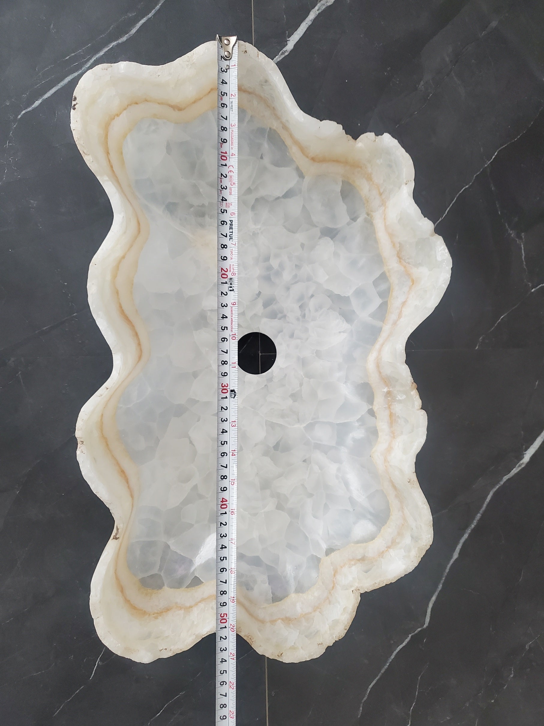 S27_02 White Onyx Stone Bathroom Vessel Sink