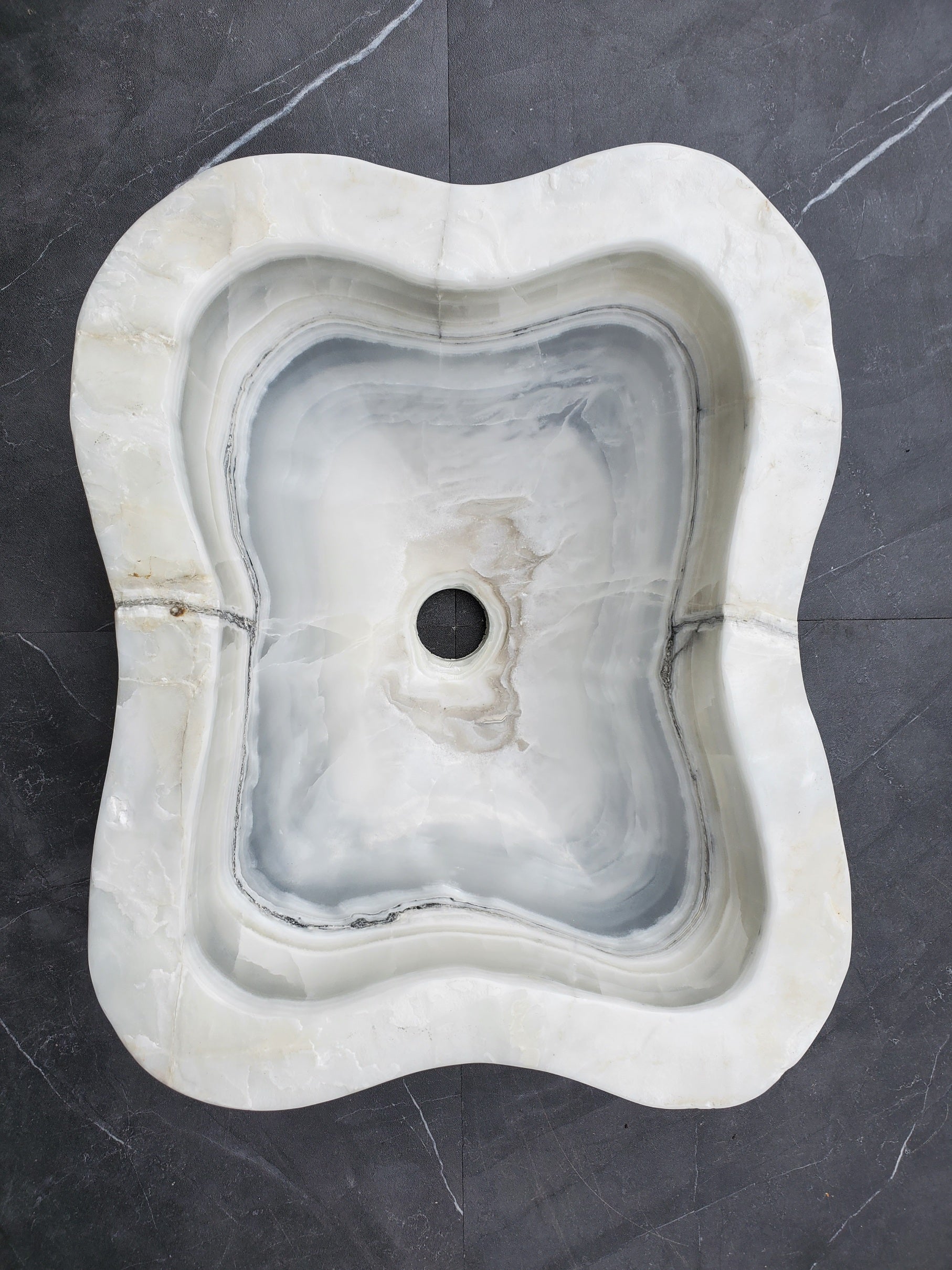 S30_07 Onyx Stone Vessel Bathroom Sink