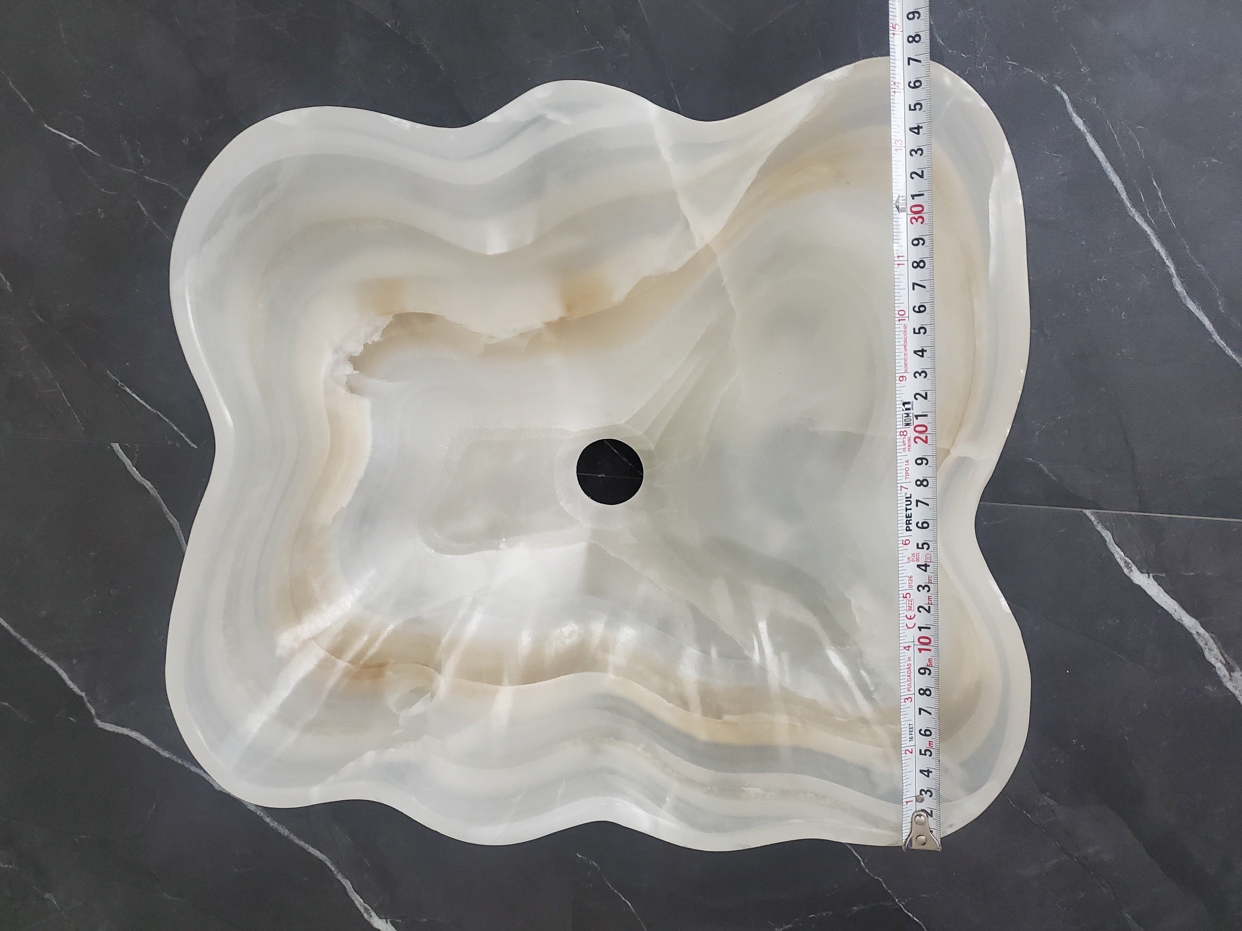 S27_01 White Onyx Stone Bathroom Vessel Sink