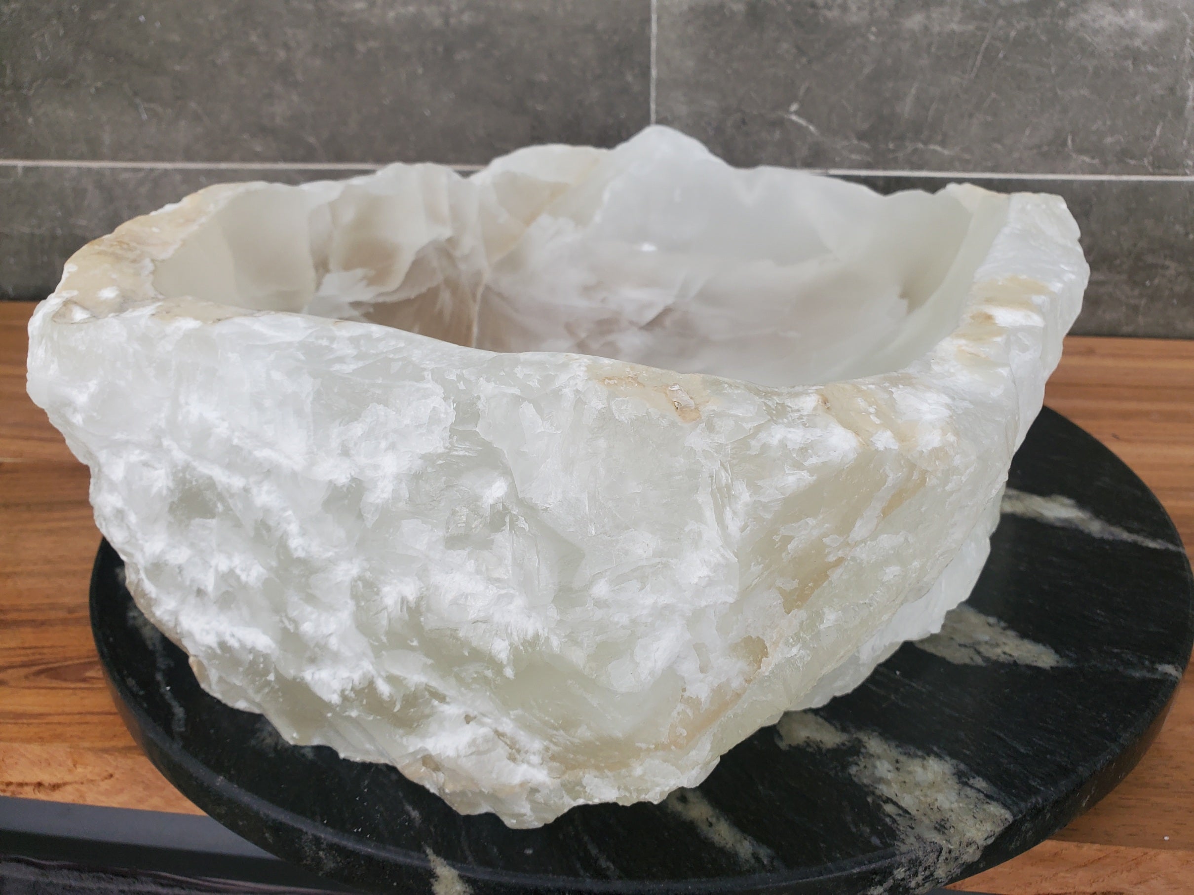 S31_43 Onyx Stone Vessel Bathroom Sink