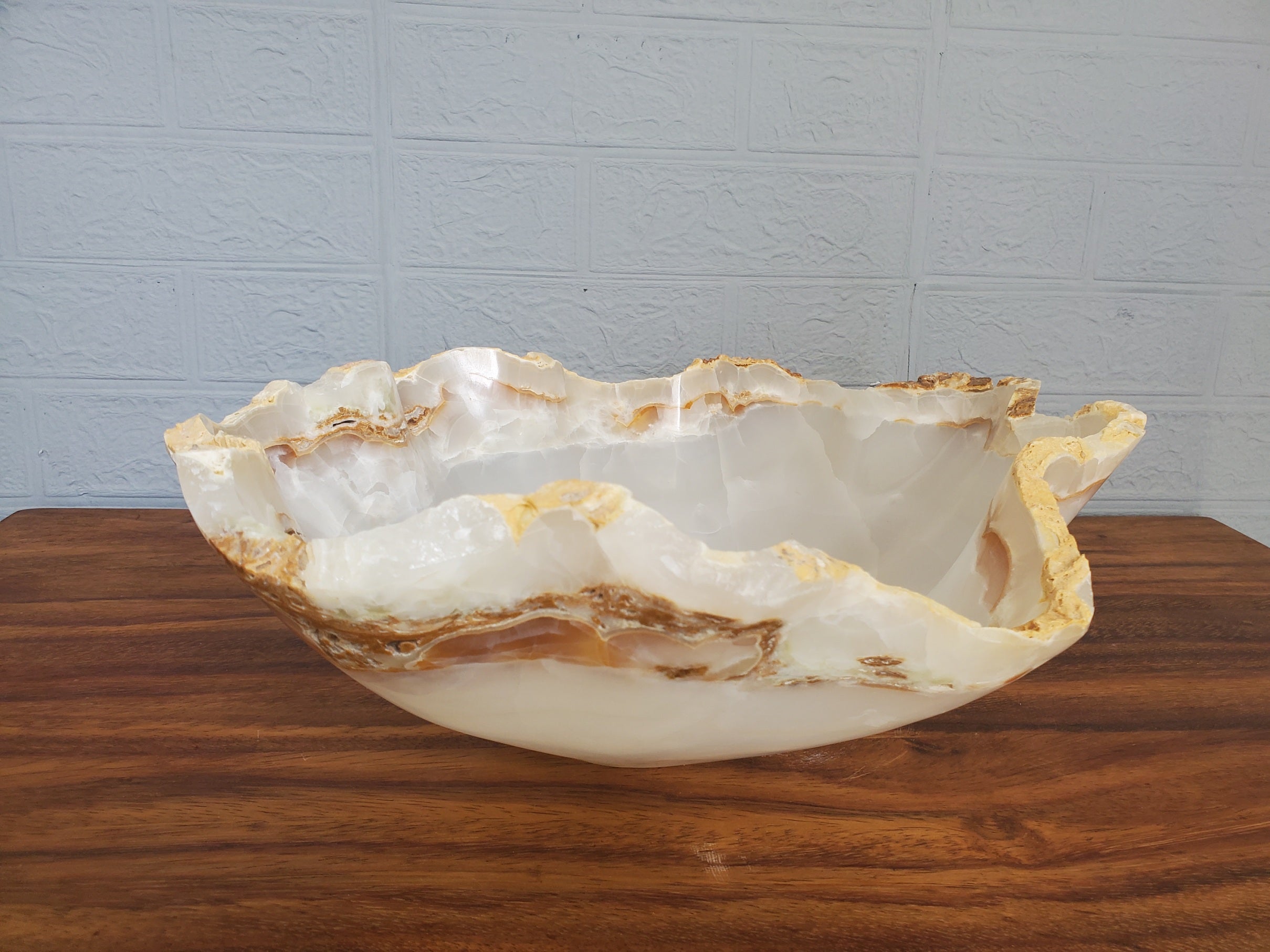 S21_17 Onyx Stone Bathroom Vessel Sink - 16.5 x 13.5 inch